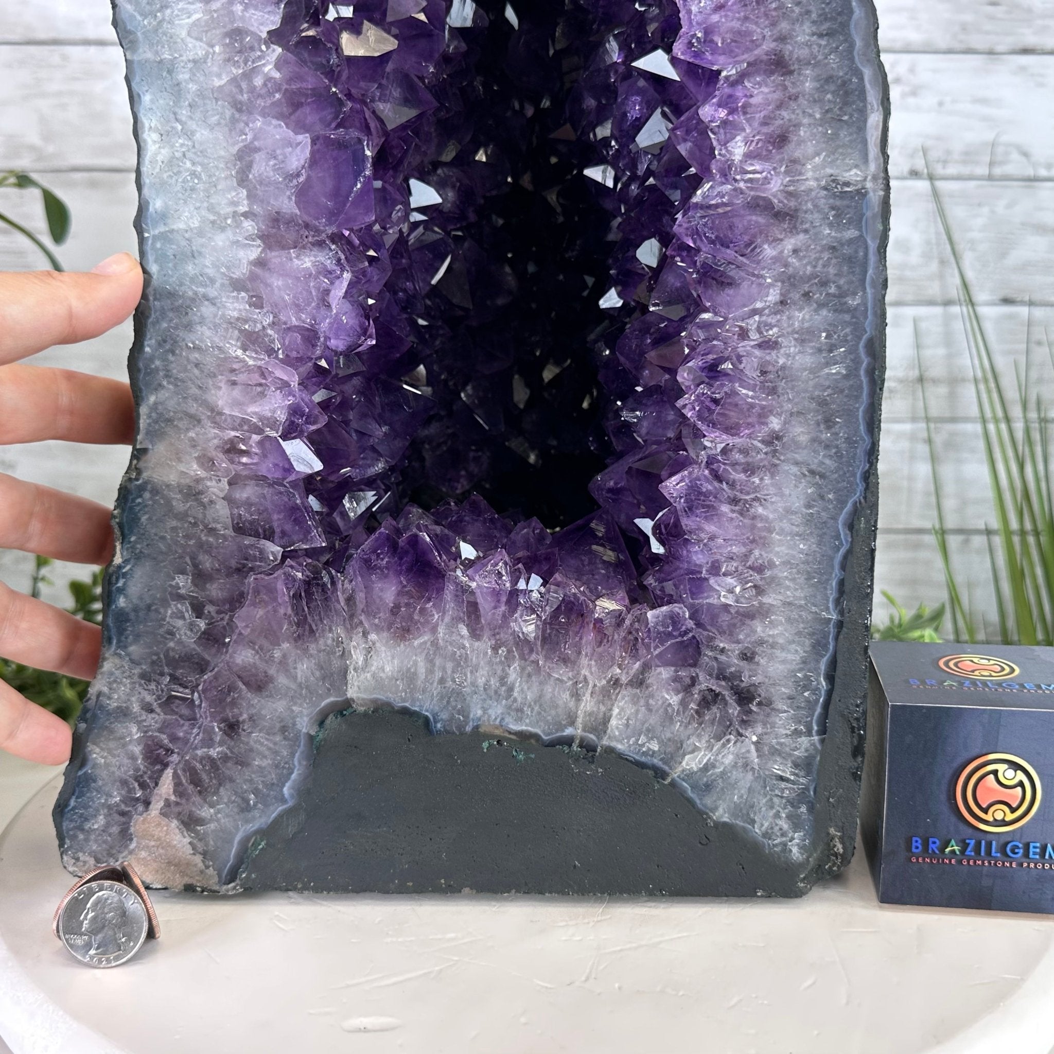 Extra Plus Quality Brazilian Amethyst Cathedral, 74.2 lbs & 19.1" Tall, Model #5601-0884 by Brazil Gems - Brazil GemsBrazil GemsExtra Plus Quality Brazilian Amethyst Cathedral, 74.2 lbs & 19.1" Tall, Model #5601-0884 by Brazil GemsCathedrals5601-0884