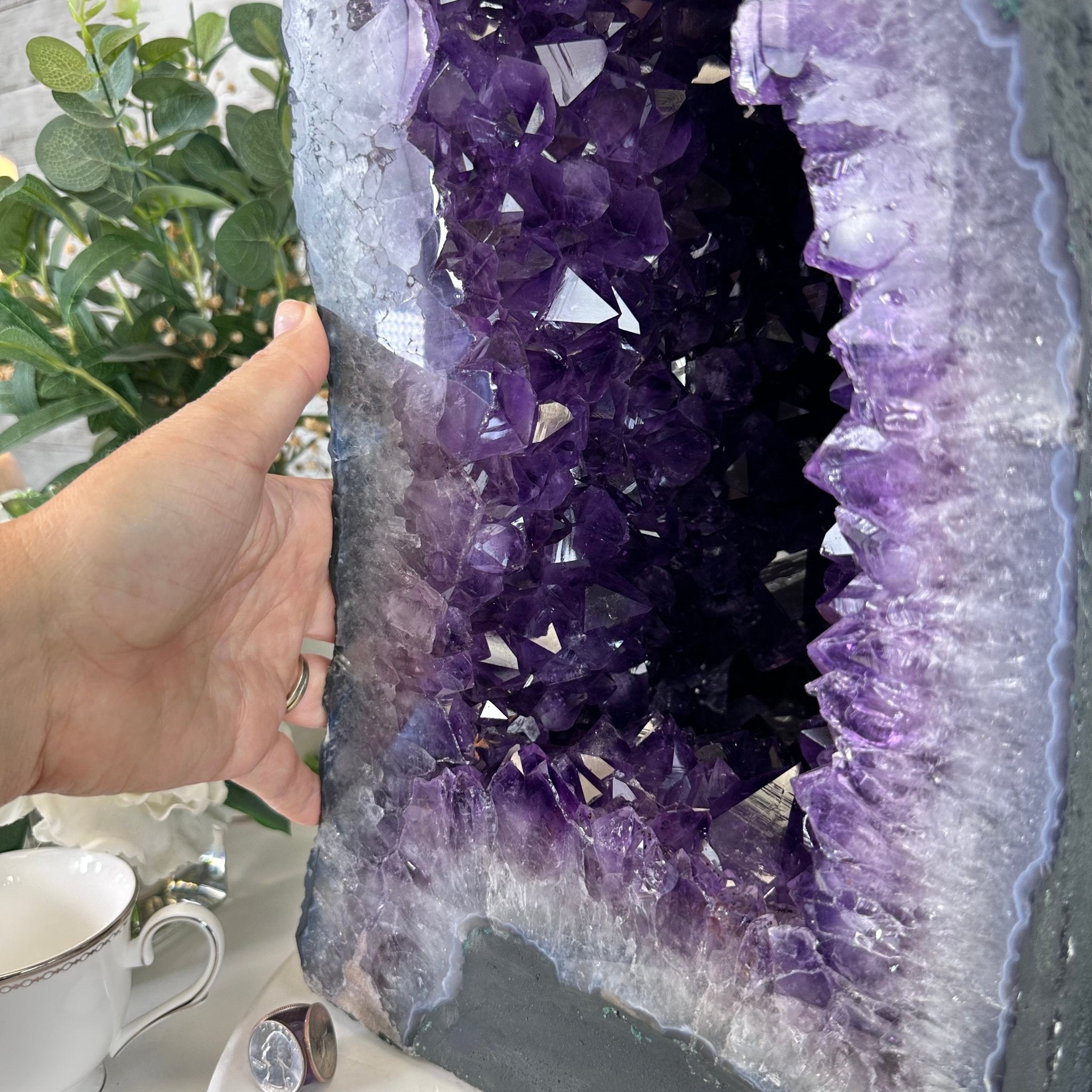 Extra Plus Quality Brazilian Amethyst Cathedral, 74.2 lbs & 19.1" Tall, Model #5601-0884 by Brazil Gems - Brazil GemsBrazil GemsExtra Plus Quality Brazilian Amethyst Cathedral, 74.2 lbs & 19.1" Tall, Model #5601-0884 by Brazil GemsCathedrals5601-0884