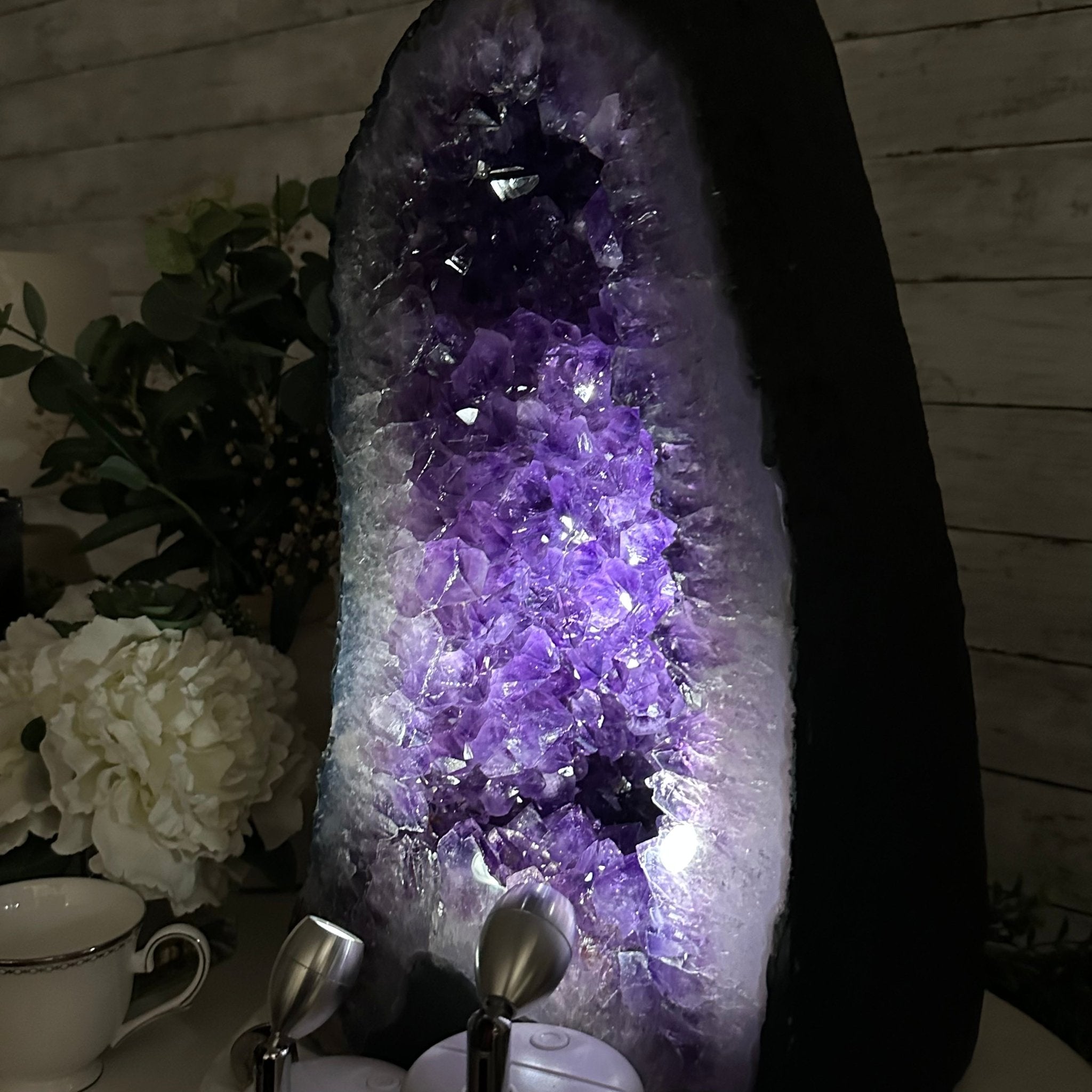 Extra Plus Quality Brazilian Amethyst Cathedral, 74.2 lbs & 19.1" Tall, Model #5601-0884 by Brazil Gems - Brazil GemsBrazil GemsExtra Plus Quality Brazilian Amethyst Cathedral, 74.2 lbs & 19.1" Tall, Model #5601-0884 by Brazil GemsCathedrals5601-0884
