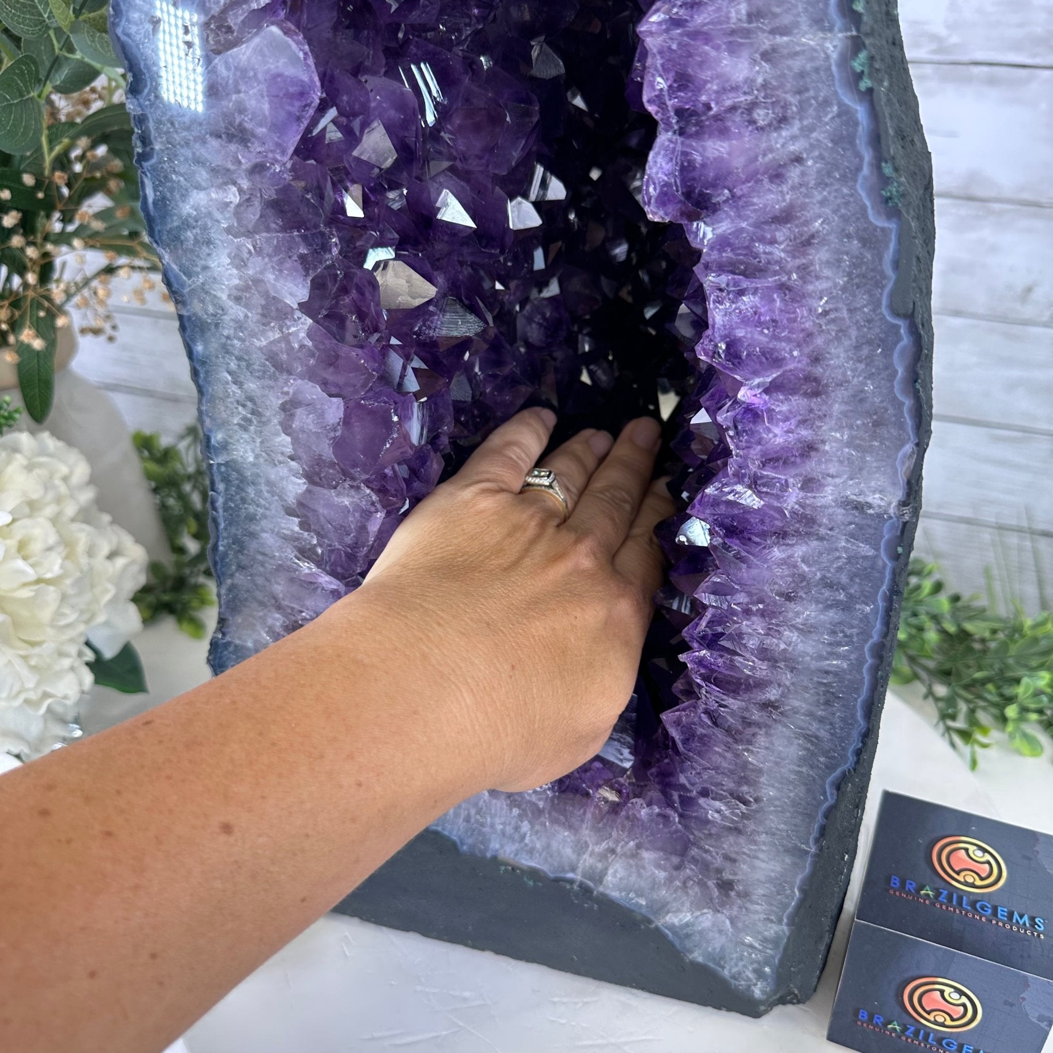 Extra Plus Quality Brazilian Amethyst Cathedral, 74.2 lbs & 19.1" Tall, Model #5601-0884 by Brazil Gems - Brazil GemsBrazil GemsExtra Plus Quality Brazilian Amethyst Cathedral, 74.2 lbs & 19.1" Tall, Model #5601-0884 by Brazil GemsCathedrals5601-0884