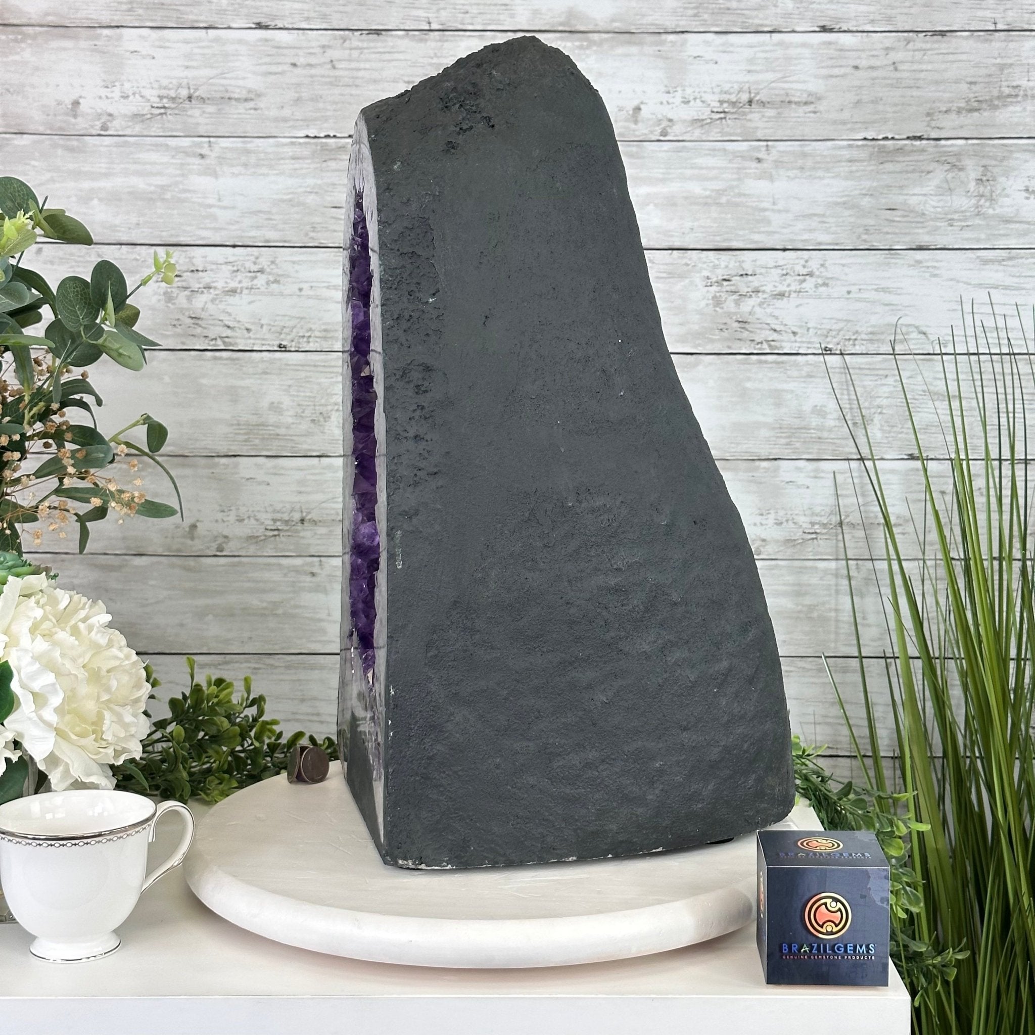 Extra Plus Quality Brazilian Amethyst Cathedral, 74.2 lbs & 19.1" Tall, Model #5601-0884 by Brazil Gems - Brazil GemsBrazil GemsExtra Plus Quality Brazilian Amethyst Cathedral, 74.2 lbs & 19.1" Tall, Model #5601-0884 by Brazil GemsCathedrals5601-0884