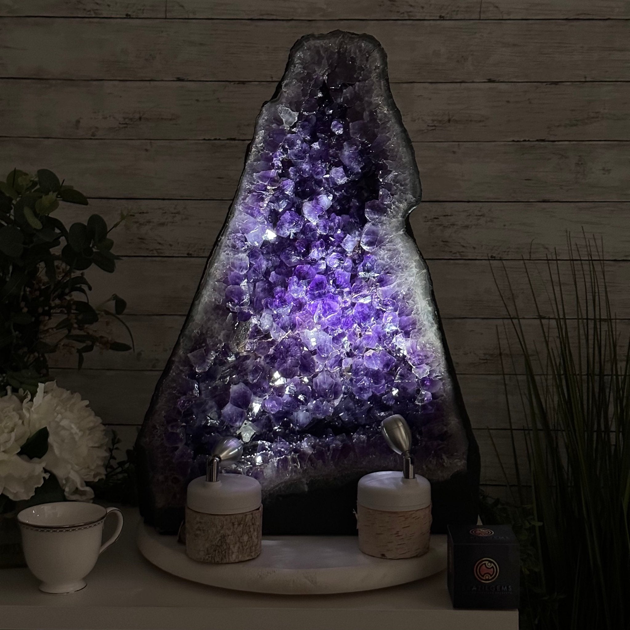 Extra Plus Quality Brazilian Amethyst Cathedral, 74.4 lbs & 21" Tall, Model #5601-0885 by Brazil Gems - Brazil GemsBrazil GemsExtra Plus Quality Brazilian Amethyst Cathedral, 74.4 lbs & 21" Tall, Model #5601-0885 by Brazil GemsCathedrals5601-0885