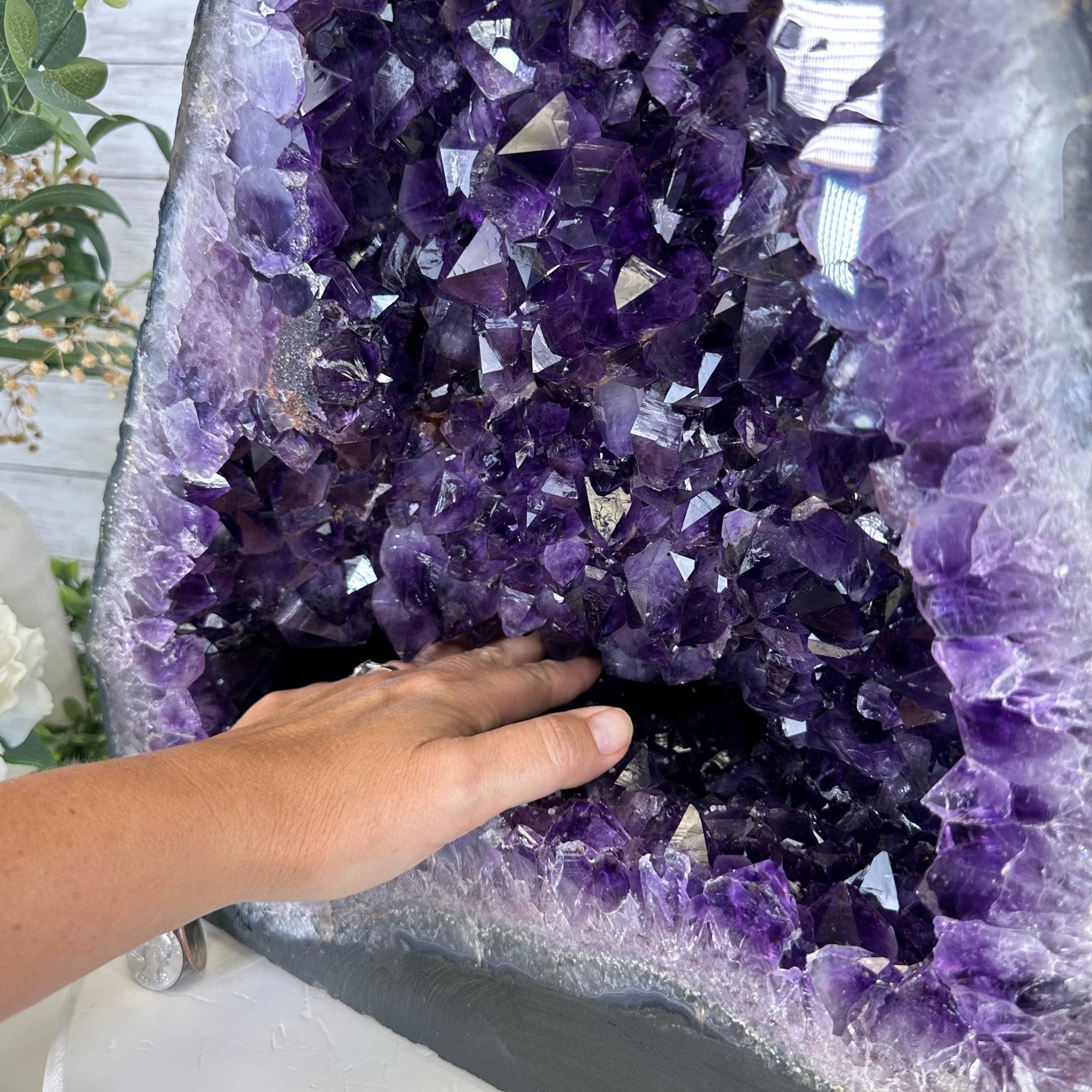 Extra Plus Quality Brazilian Amethyst Cathedral, 74.4 lbs & 21" Tall, Model #5601-0885 by Brazil Gems - Brazil GemsBrazil GemsExtra Plus Quality Brazilian Amethyst Cathedral, 74.4 lbs & 21" Tall, Model #5601-0885 by Brazil GemsCathedrals5601-0885