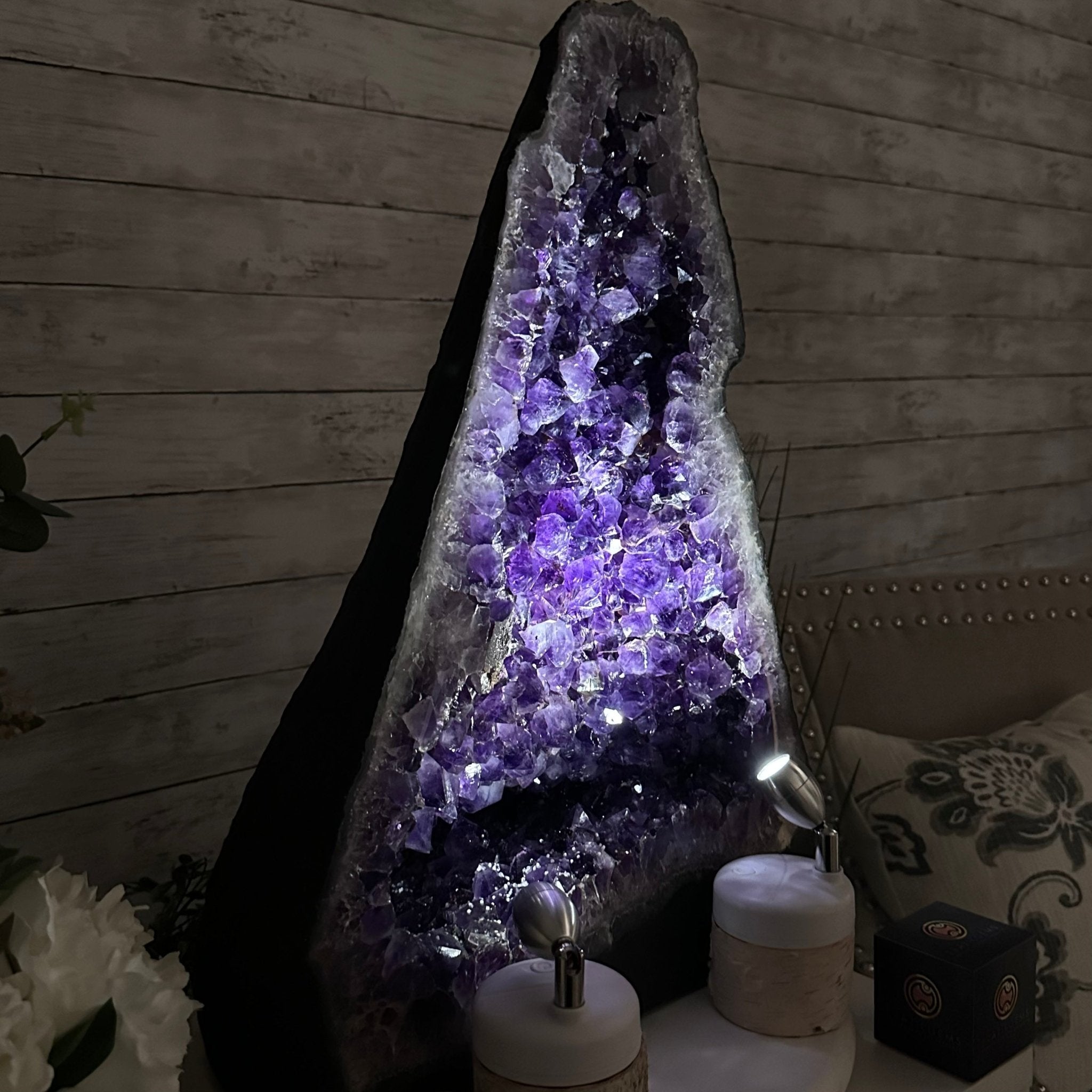 Extra Plus Quality Brazilian Amethyst Cathedral, 74.4 lbs & 21" Tall, Model #5601-0885 by Brazil Gems - Brazil GemsBrazil GemsExtra Plus Quality Brazilian Amethyst Cathedral, 74.4 lbs & 21" Tall, Model #5601-0885 by Brazil GemsCathedrals5601-0885
