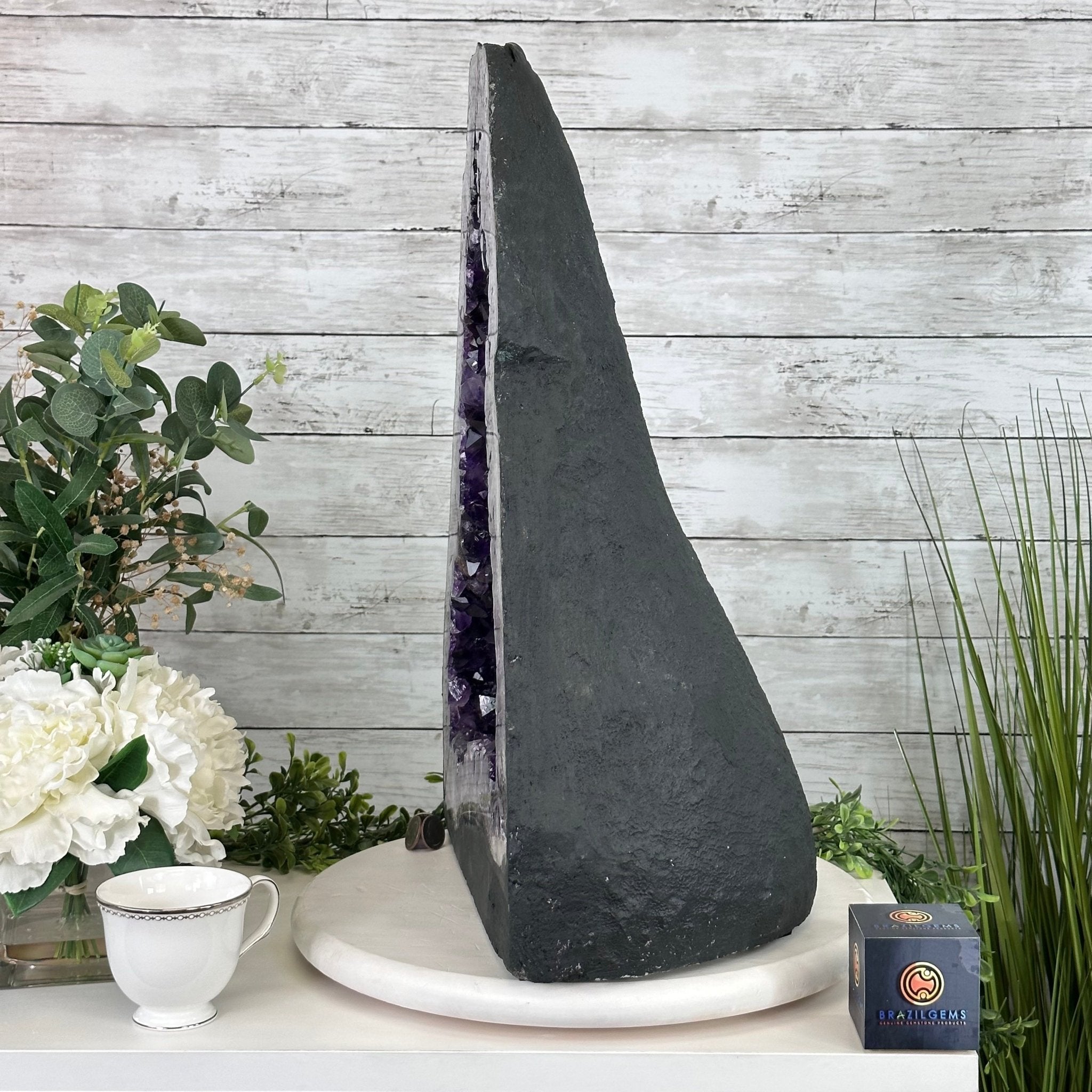 Extra Plus Quality Brazilian Amethyst Cathedral, 74.4 lbs & 21" Tall, Model #5601-0885 by Brazil Gems - Brazil GemsBrazil GemsExtra Plus Quality Brazilian Amethyst Cathedral, 74.4 lbs & 21" Tall, Model #5601-0885 by Brazil GemsCathedrals5601-0885