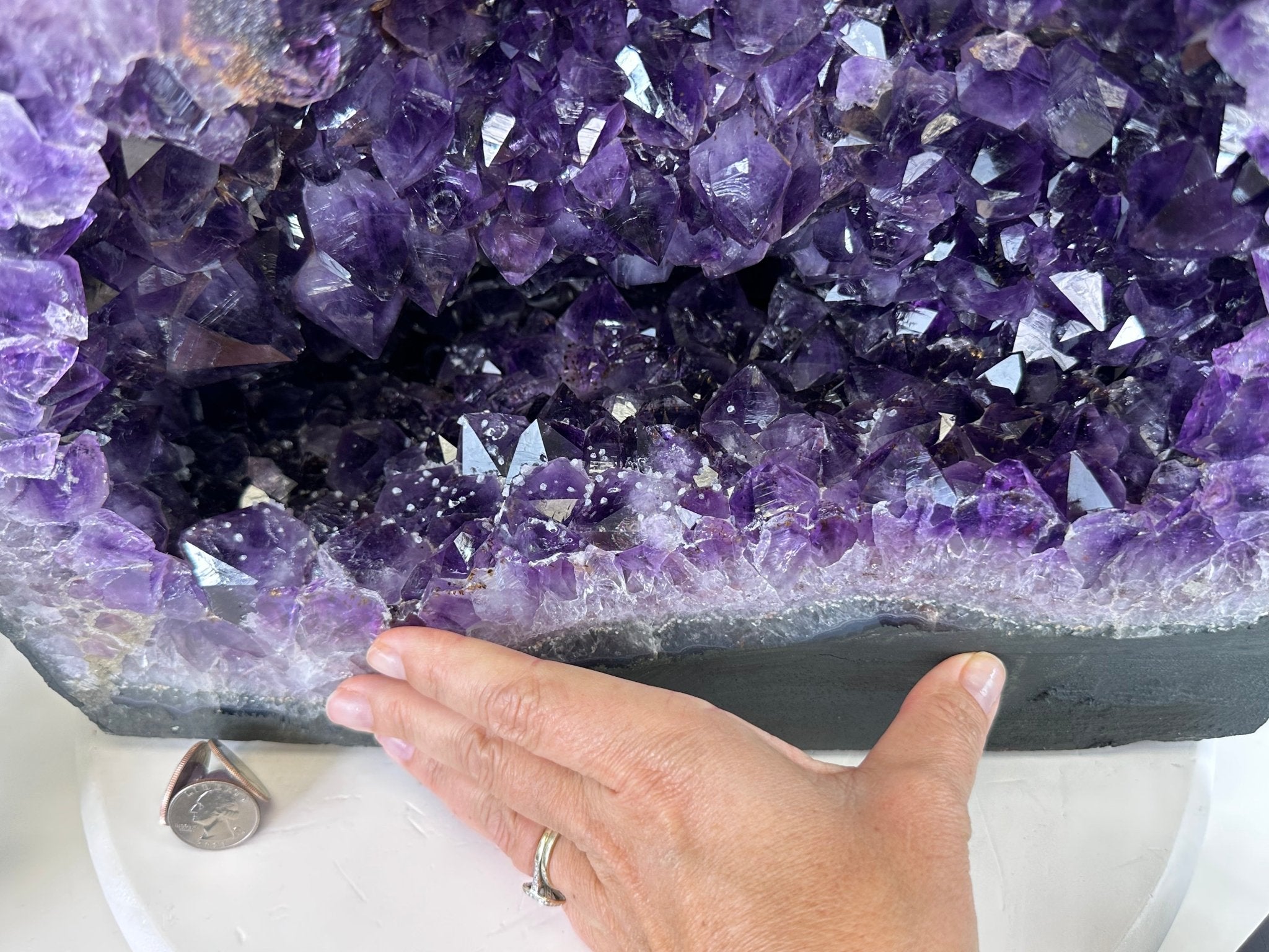 Extra Plus Quality Brazilian Amethyst Cathedral, 74.4 lbs & 21" Tall, Model #5601-0885 by Brazil Gems - Brazil GemsBrazil GemsExtra Plus Quality Brazilian Amethyst Cathedral, 74.4 lbs & 21" Tall, Model #5601-0885 by Brazil GemsCathedrals5601-0885