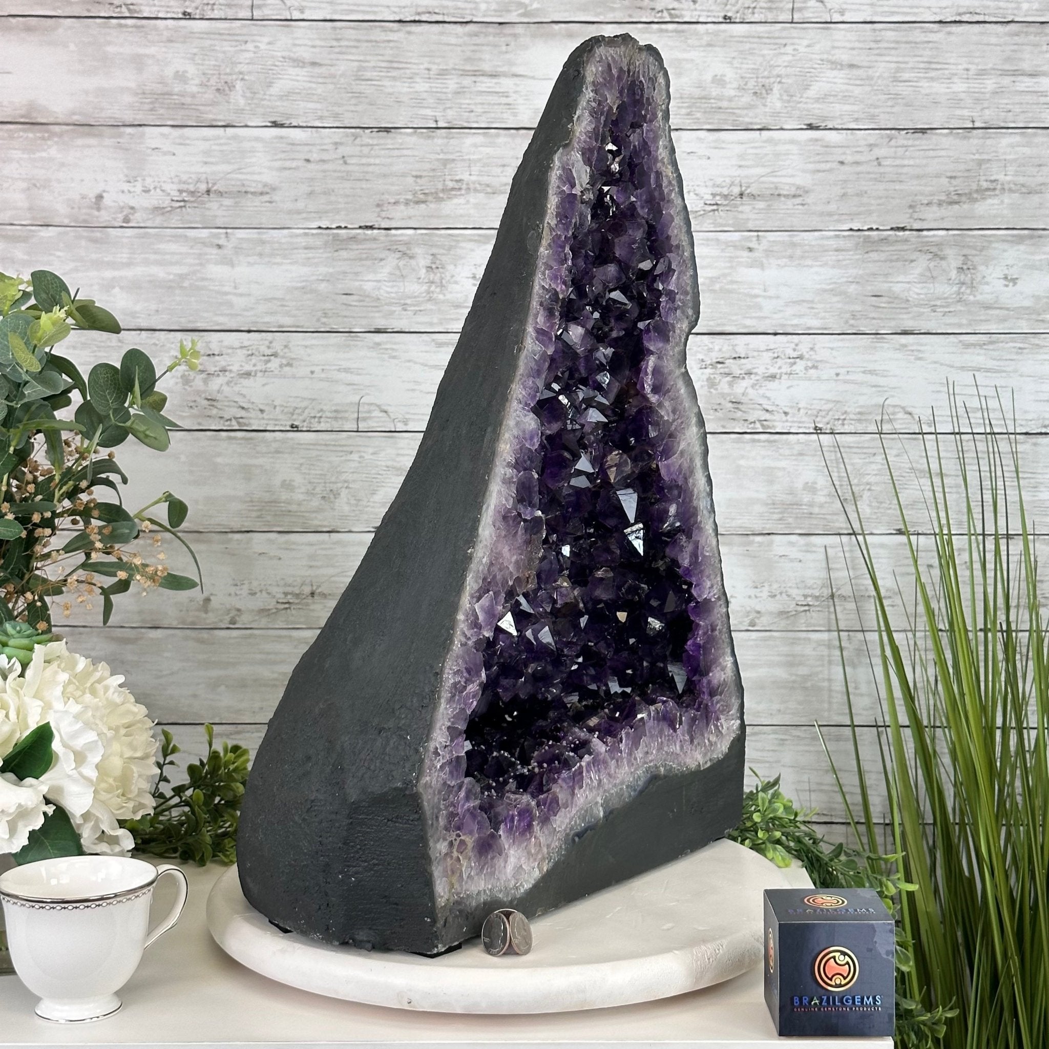 Extra Plus Quality Brazilian Amethyst Cathedral, 74.4 lbs & 21" Tall, Model #5601-0885 by Brazil Gems - Brazil GemsBrazil GemsExtra Plus Quality Brazilian Amethyst Cathedral, 74.4 lbs & 21" Tall, Model #5601-0885 by Brazil GemsCathedrals5601-0885