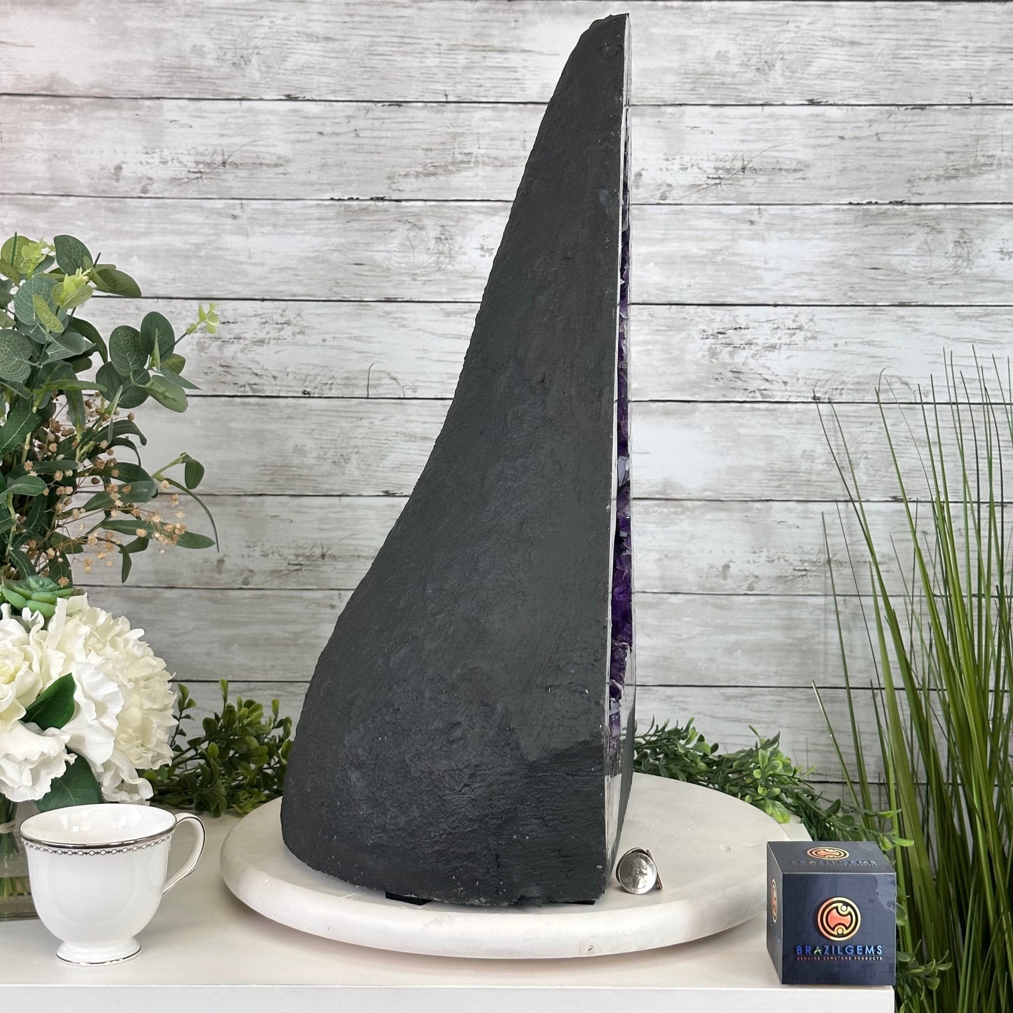 Extra Plus Quality Brazilian Amethyst Cathedral, 74.4 lbs & 21" Tall, Model #5601-0885 by Brazil Gems - Brazil GemsBrazil GemsExtra Plus Quality Brazilian Amethyst Cathedral, 74.4 lbs & 21" Tall, Model #5601-0885 by Brazil GemsCathedrals5601-0885