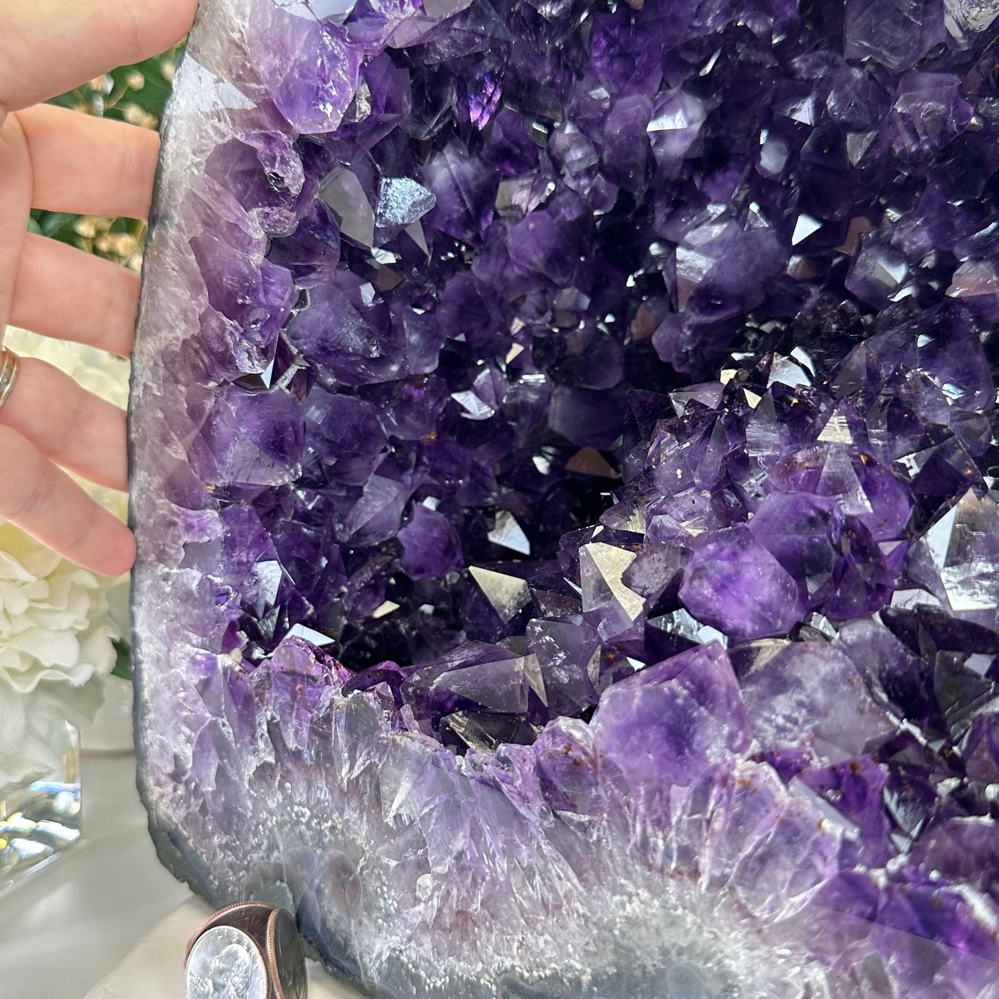 Extra Plus Quality Brazilian Amethyst Cathedral, 74.7 lbs & 13.5" Tall, Model #5601-0886 by Brazil Gems - Brazil GemsBrazil GemsExtra Plus Quality Brazilian Amethyst Cathedral, 74.7 lbs & 13.5" Tall, Model #5601-0886 by Brazil GemsCathedrals5601-0886