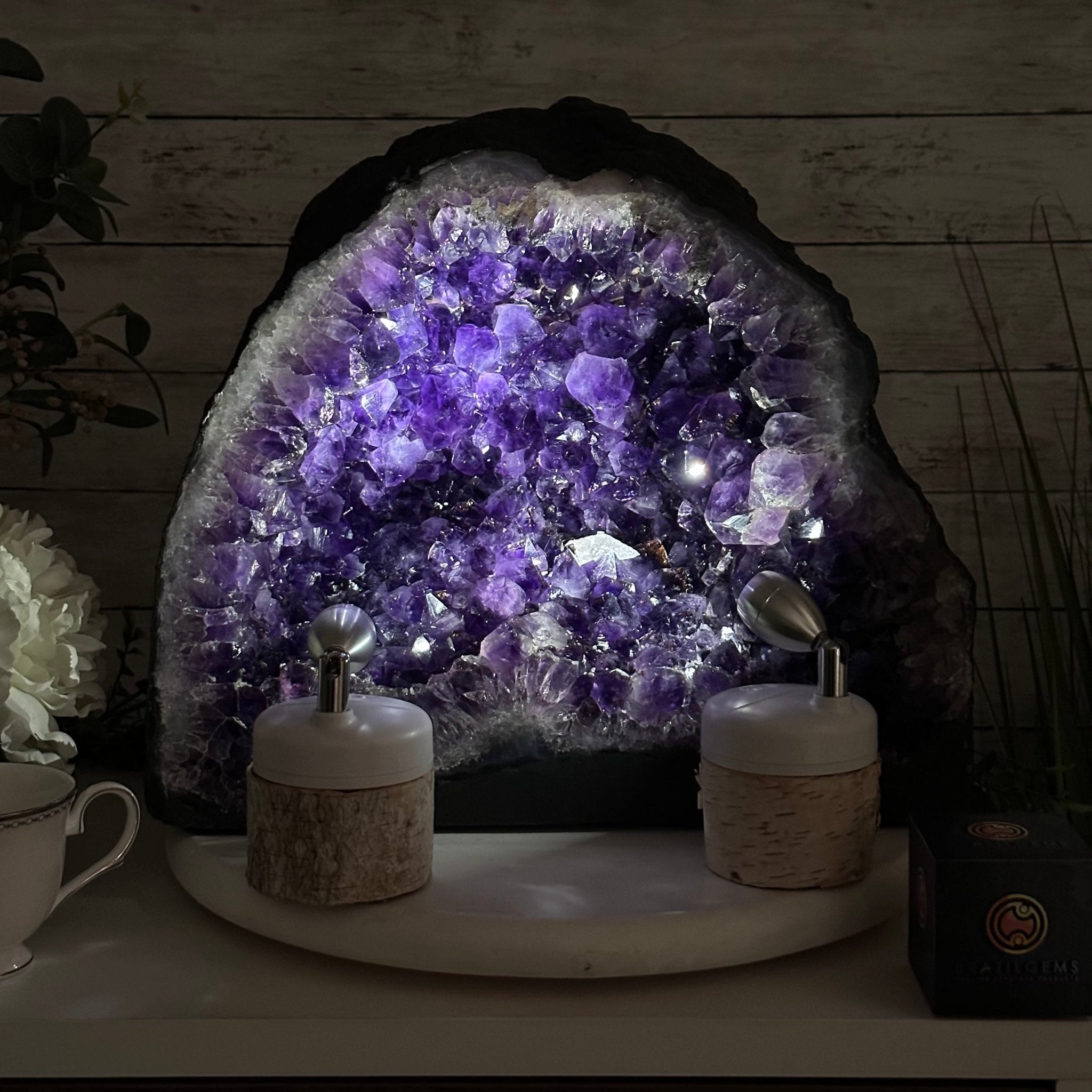 Extra Plus Quality Brazilian Amethyst Cathedral, 74.7 lbs & 13.5" Tall, Model #5601-0886 by Brazil Gems - Brazil GemsBrazil GemsExtra Plus Quality Brazilian Amethyst Cathedral, 74.7 lbs & 13.5" Tall, Model #5601-0886 by Brazil GemsCathedrals5601-0886