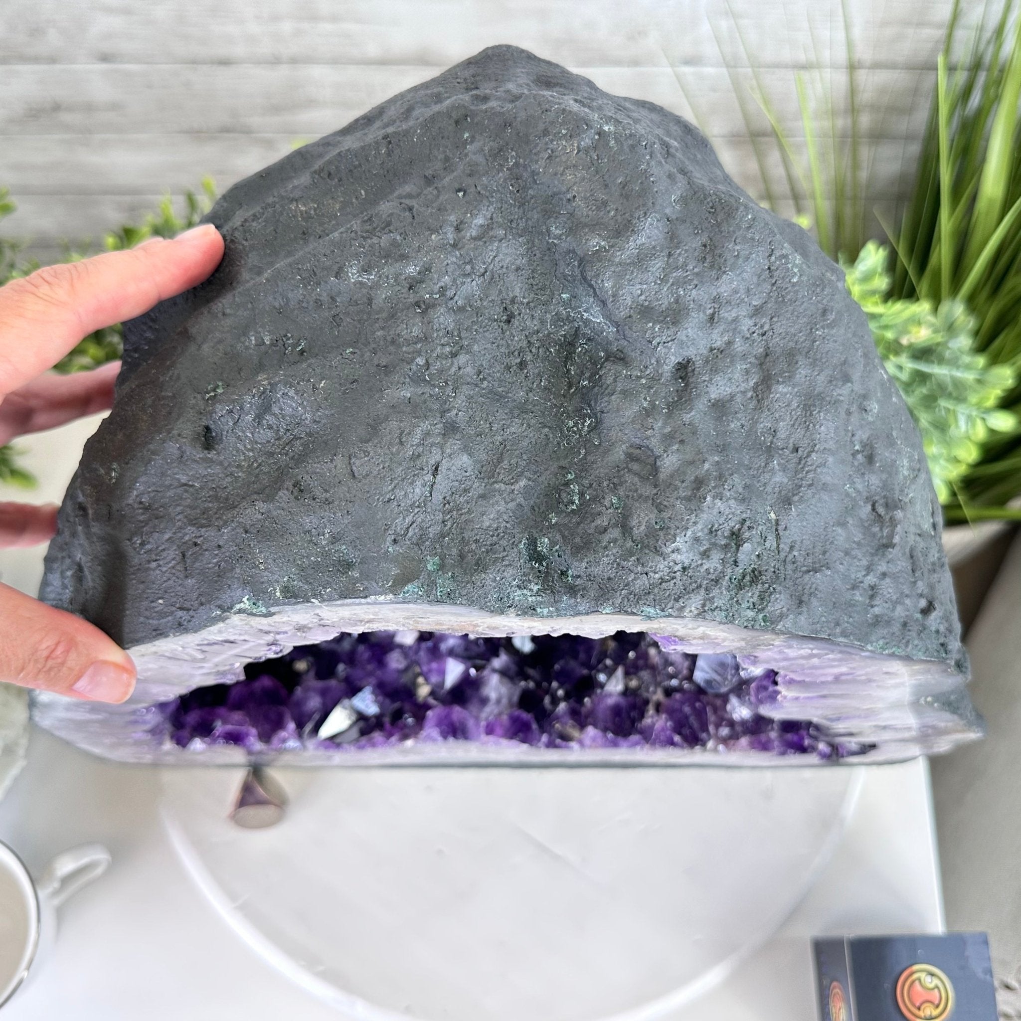 Extra Plus Quality Brazilian Amethyst Cathedral, 74.7 lbs & 13.5" Tall, Model #5601-0886 by Brazil Gems - Brazil GemsBrazil GemsExtra Plus Quality Brazilian Amethyst Cathedral, 74.7 lbs & 13.5" Tall, Model #5601-0886 by Brazil GemsCathedrals5601-0886