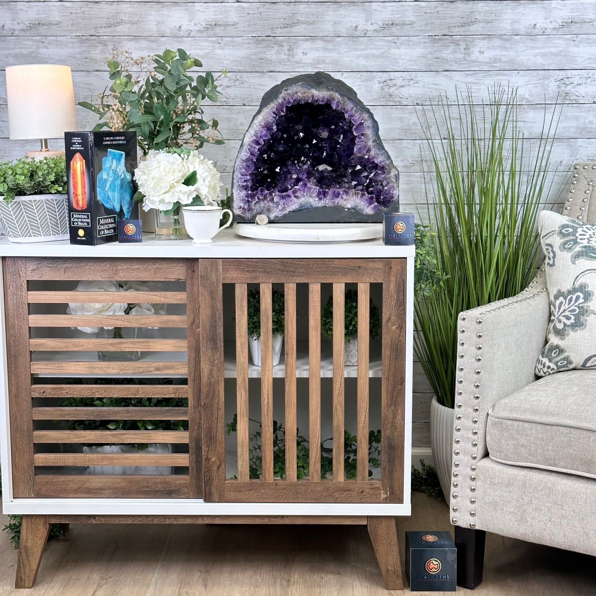 Extra Plus Quality Brazilian Amethyst Cathedral, 74.7 lbs & 13.5" Tall, Model #5601-0886 by Brazil Gems - Brazil GemsBrazil GemsExtra Plus Quality Brazilian Amethyst Cathedral, 74.7 lbs & 13.5" Tall, Model #5601-0886 by Brazil GemsCathedrals5601-0886