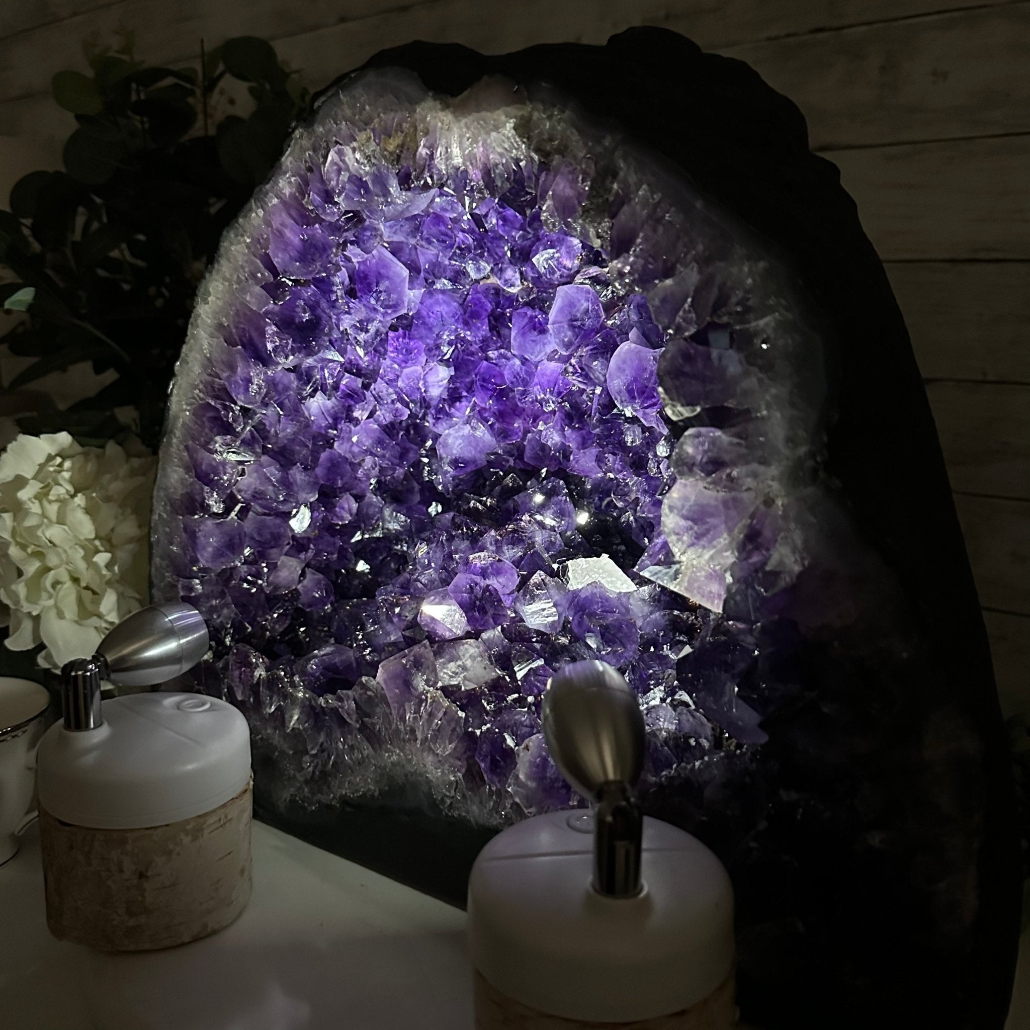 Extra Plus Quality Brazilian Amethyst Cathedral, 74.7 lbs & 13.5" Tall, Model #5601-0886 by Brazil Gems - Brazil GemsBrazil GemsExtra Plus Quality Brazilian Amethyst Cathedral, 74.7 lbs & 13.5" Tall, Model #5601-0886 by Brazil GemsCathedrals5601-0886