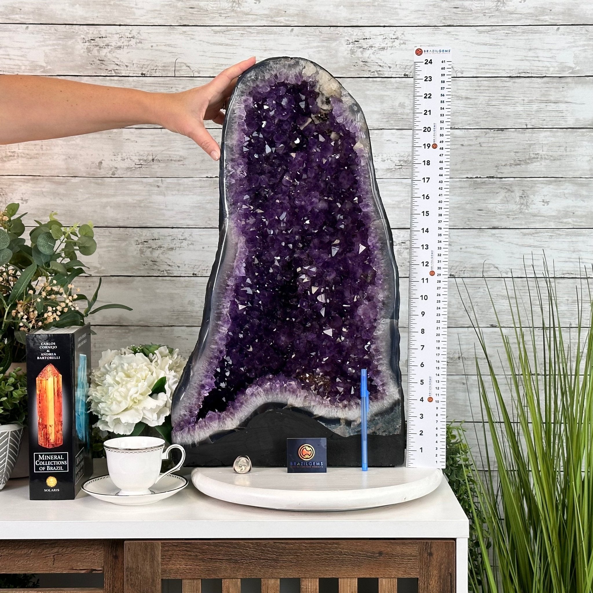 Extra Plus Quality Brazilian Amethyst Cathedral, 77.2 lbs & 24.2" Tall, Model #5601-0992 by Brazil Gems - Brazil GemsBrazil GemsExtra Plus Quality Brazilian Amethyst Cathedral, 77.2 lbs & 24.2" Tall, Model #5601-0992 by Brazil GemsCathedrals5601-0992