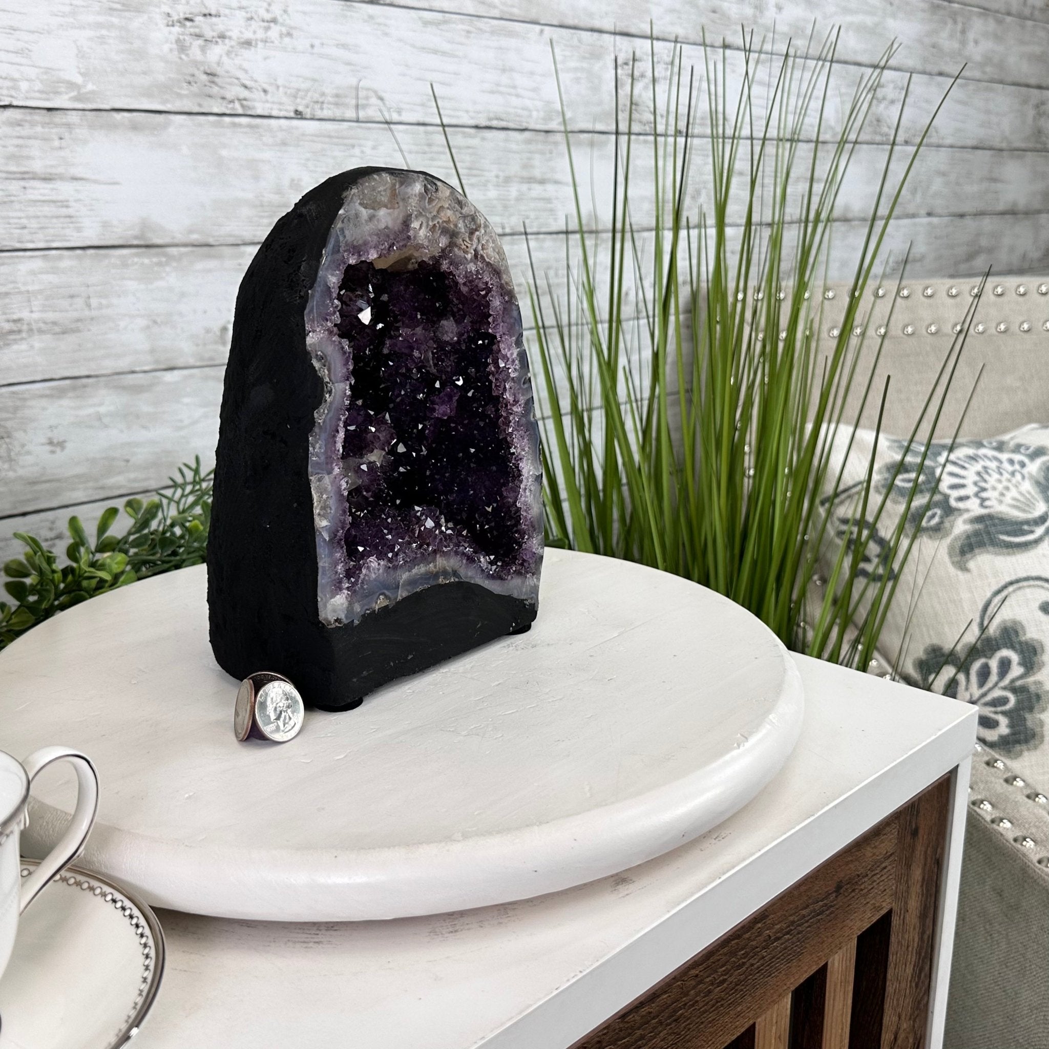 Extra Plus Quality Brazilian Amethyst Cathedral, 9.6 lbs & 8.5" Tall, Model #5601-0955 by Brazil Gems - Brazil GemsBrazil GemsExtra Plus Quality Brazilian Amethyst Cathedral, 9.6 lbs & 8.5" Tall, Model #5601-0955 by Brazil GemsCathedrals5601-0955