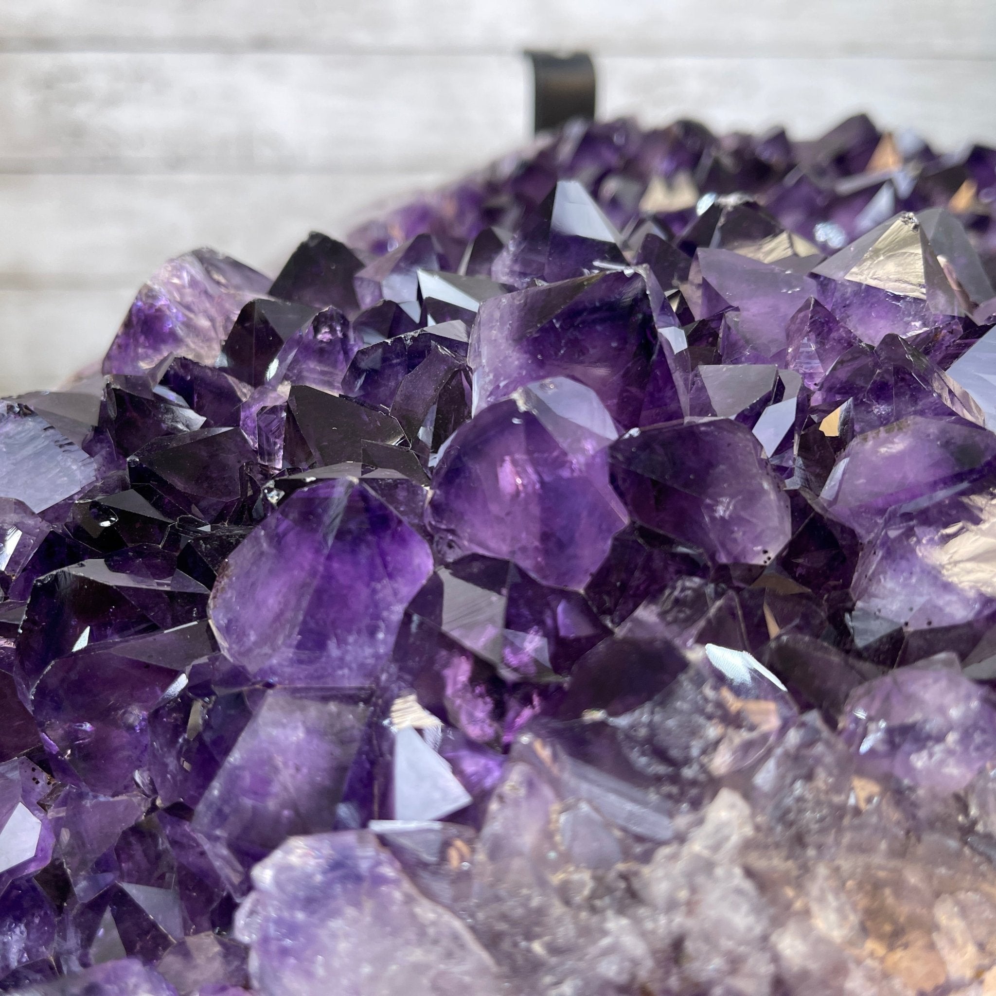 Extra Plus Quality Brazilian Amethyst Coffee Table, 144.6 lbs & 17.75" tall #1385-0035 by Brazil Gems - Brazil GemsBrazil GemsExtra Plus Quality Brazilian Amethyst Coffee Table, 144.6 lbs & 17.75" tall #1385-0035 by Brazil GemsTables: Coffee1385-0035