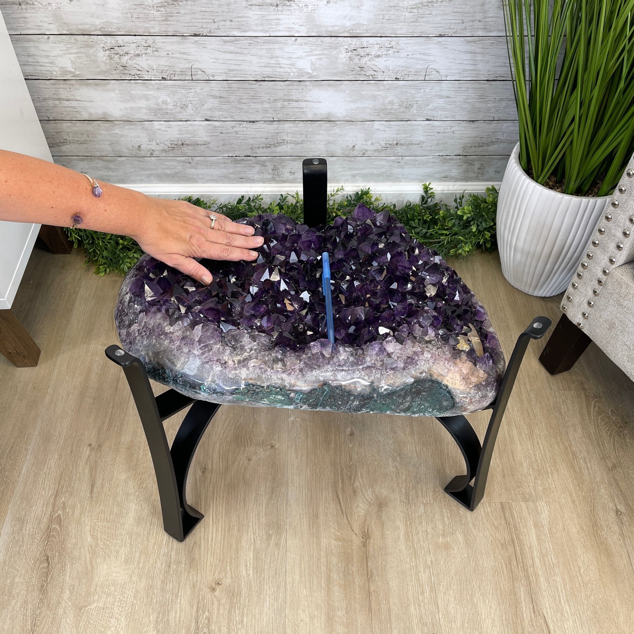 Extra Plus Quality Brazilian Amethyst Coffee Table, 144.6 lbs & 17.75" tall #1385-0035 by Brazil Gems - Brazil GemsBrazil GemsExtra Plus Quality Brazilian Amethyst Coffee Table, 144.6 lbs & 17.75" tall #1385-0035 by Brazil GemsTables: Coffee1385-0035