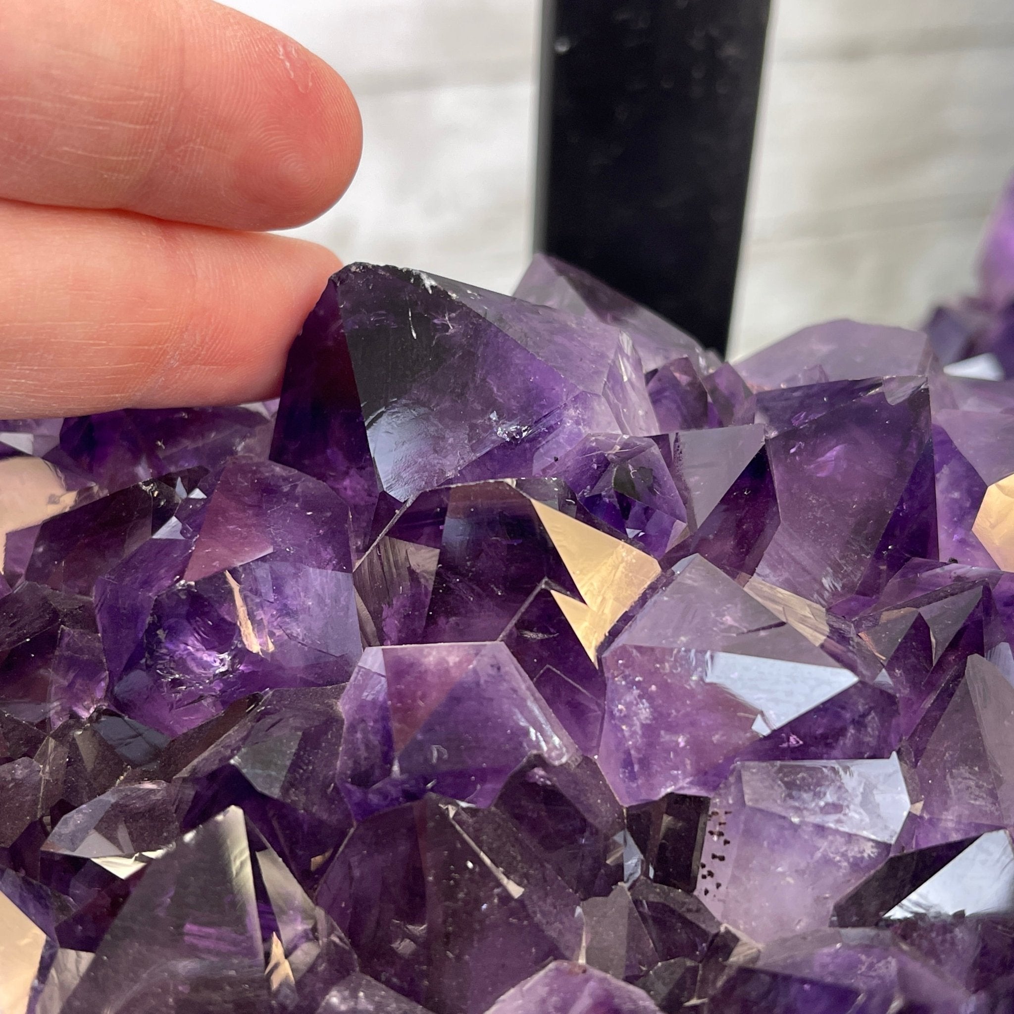 Extra Plus Quality Brazilian Amethyst Coffee Table, 144.6 lbs & 17.75" tall #1385-0035 by Brazil Gems - Brazil GemsBrazil GemsExtra Plus Quality Brazilian Amethyst Coffee Table, 144.6 lbs & 17.75" tall #1385-0035 by Brazil GemsTables: Coffee1385-0035