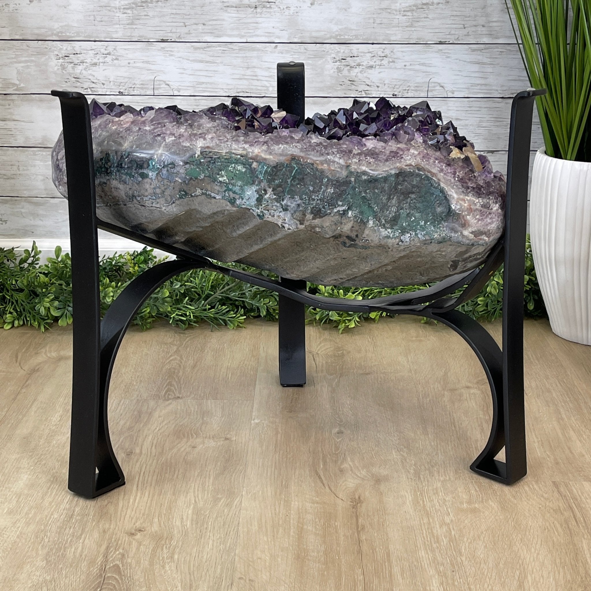 Extra Plus Quality Brazilian Amethyst Coffee Table, 144.6 lbs & 17.75" tall #1385-0035 by Brazil Gems - Brazil GemsBrazil GemsExtra Plus Quality Brazilian Amethyst Coffee Table, 144.6 lbs & 17.75" tall #1385-0035 by Brazil GemsTables: Coffee1385-0035