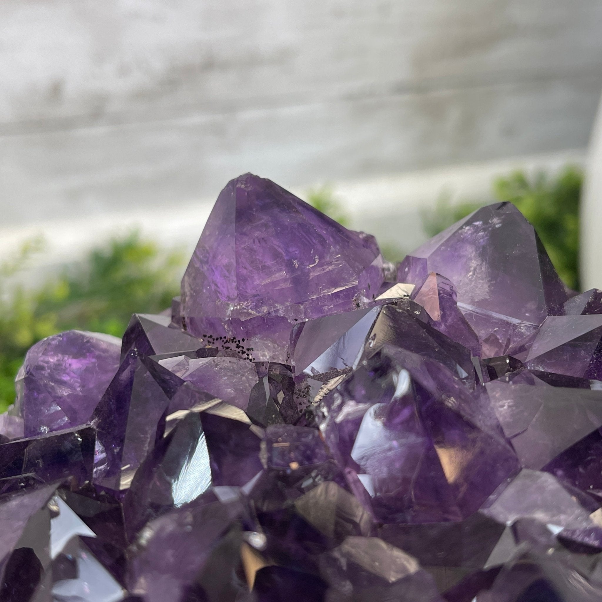 Extra Plus Quality Brazilian Amethyst Coffee Table, 144.6 lbs & 17.75" tall #1385-0035 by Brazil Gems - Brazil GemsBrazil GemsExtra Plus Quality Brazilian Amethyst Coffee Table, 144.6 lbs & 17.75" tall #1385-0035 by Brazil GemsTables: Coffee1385-0035