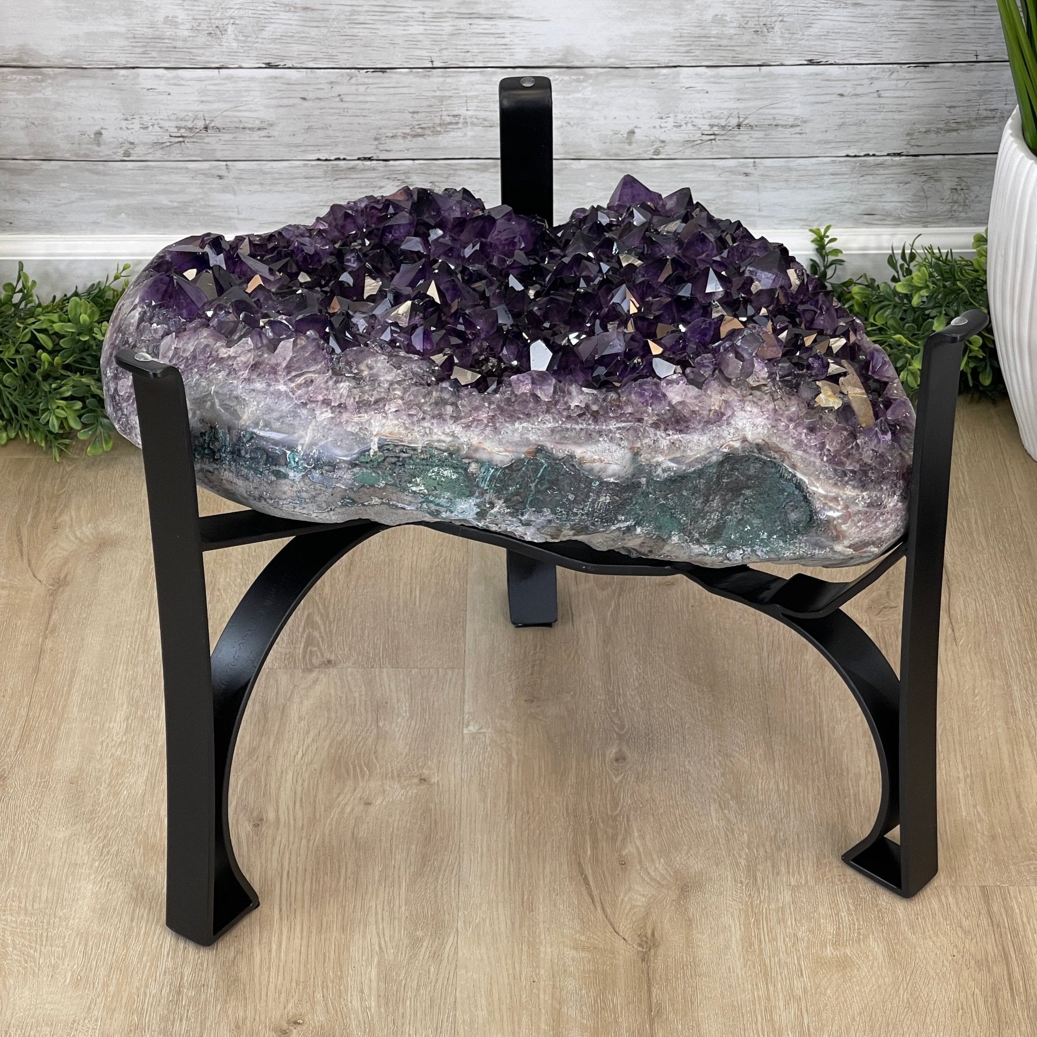 Extra Plus Quality Brazilian Amethyst Coffee Table, 144.6 lbs & 17.75" tall #1385-0035 by Brazil Gems - Brazil GemsBrazil GemsExtra Plus Quality Brazilian Amethyst Coffee Table, 144.6 lbs & 17.75" tall #1385-0035 by Brazil GemsTables: Coffee1385-0035