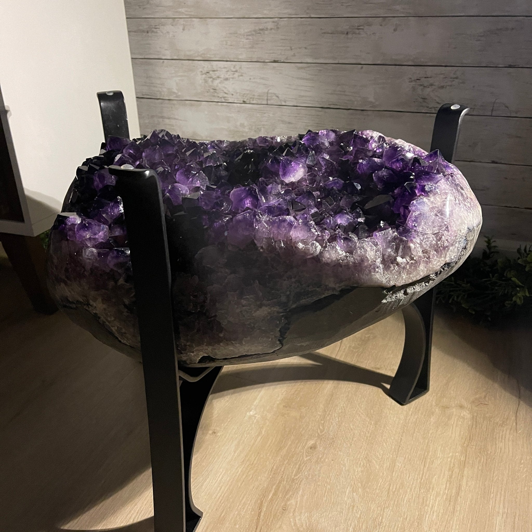 Extra Plus Quality Brazilian Amethyst Coffee Table, 144.6 lbs & 17.75" tall #1385-0035 by Brazil Gems - Brazil GemsBrazil GemsExtra Plus Quality Brazilian Amethyst Coffee Table, 144.6 lbs & 17.75" tall #1385-0035 by Brazil GemsTables: Coffee1385-0035