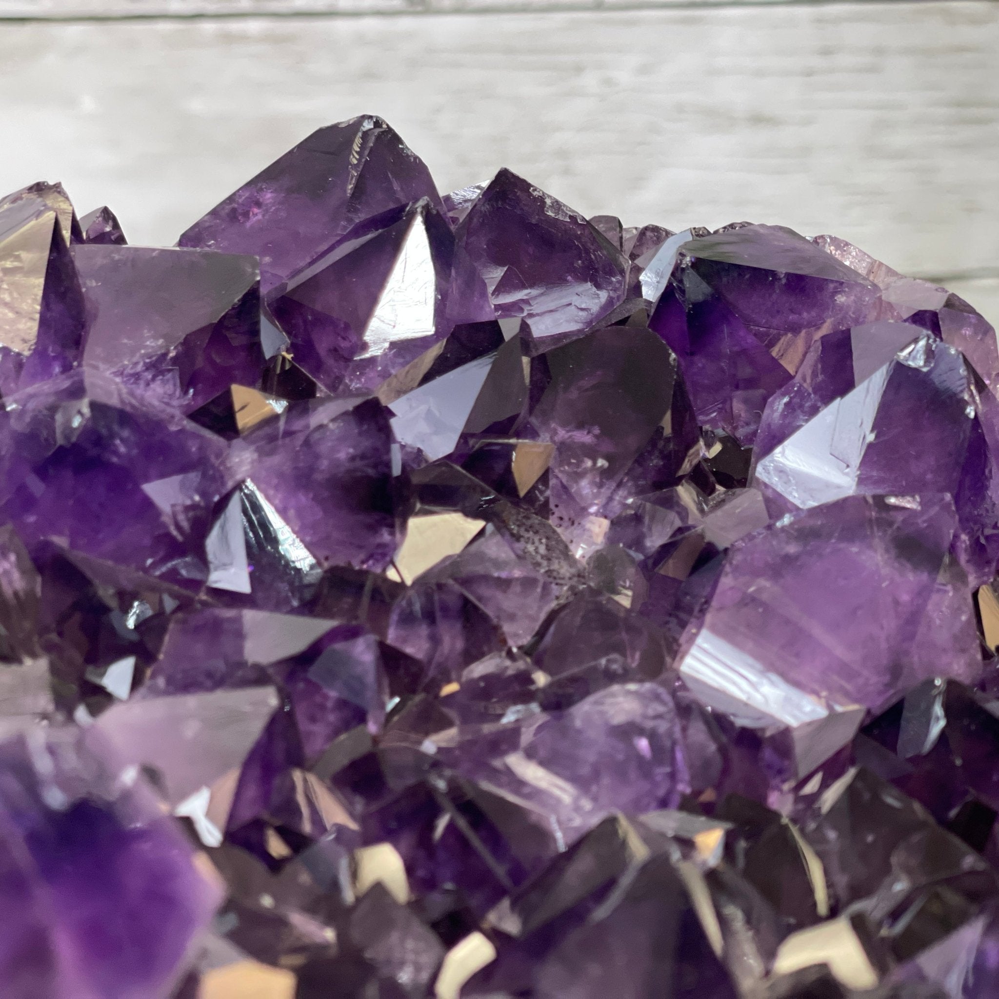 Extra Plus Quality Brazilian Amethyst Coffee Table, 144.6 lbs & 17.75" tall #1385-0035 by Brazil Gems - Brazil GemsBrazil GemsExtra Plus Quality Brazilian Amethyst Coffee Table, 144.6 lbs & 17.75" tall #1385-0035 by Brazil GemsTables: Coffee1385-0035