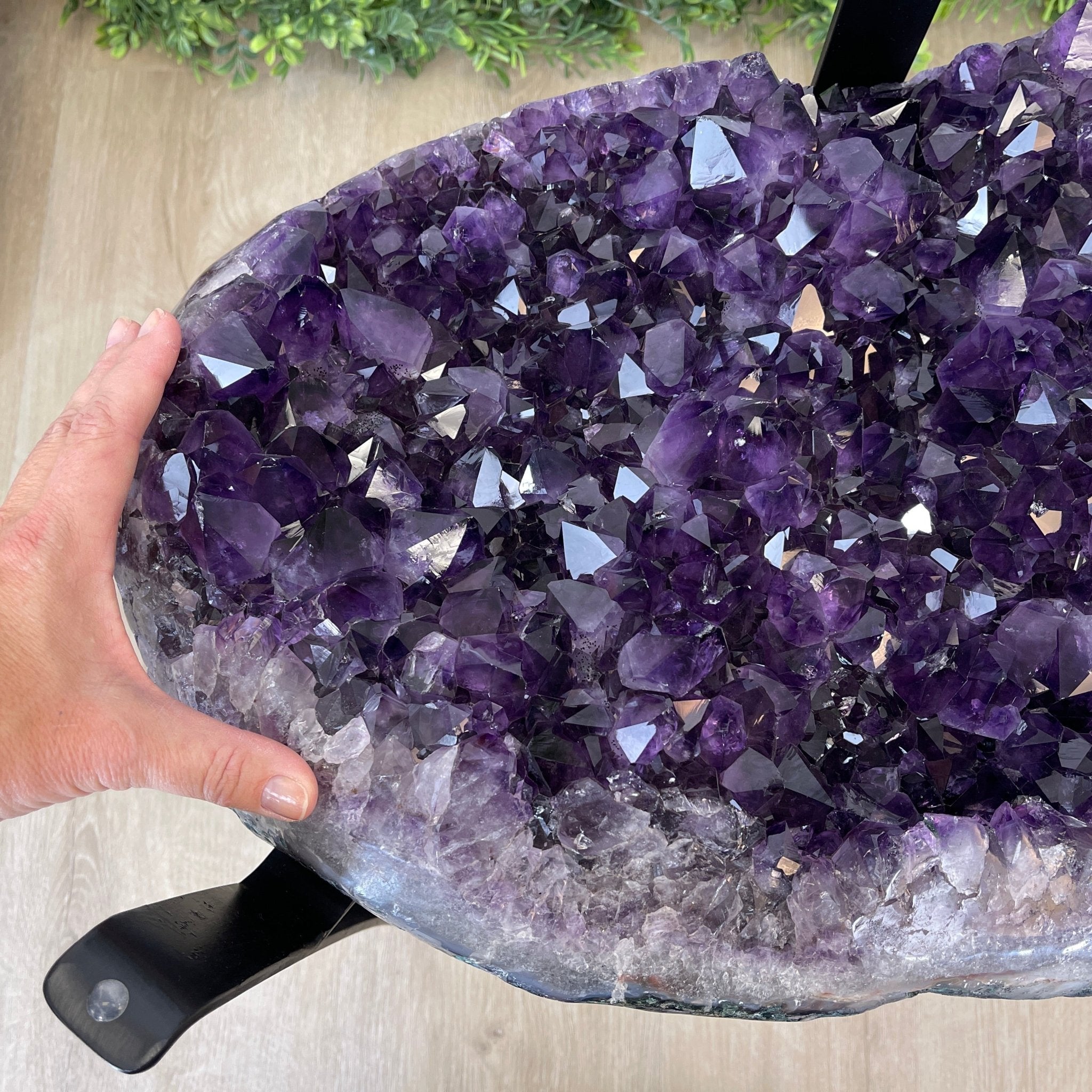 Extra Plus Quality Brazilian Amethyst Coffee Table, 144.6 lbs & 17.75" tall #1385-0035 by Brazil Gems - Brazil GemsBrazil GemsExtra Plus Quality Brazilian Amethyst Coffee Table, 144.6 lbs & 17.75" tall #1385-0035 by Brazil GemsTables: Coffee1385-0035