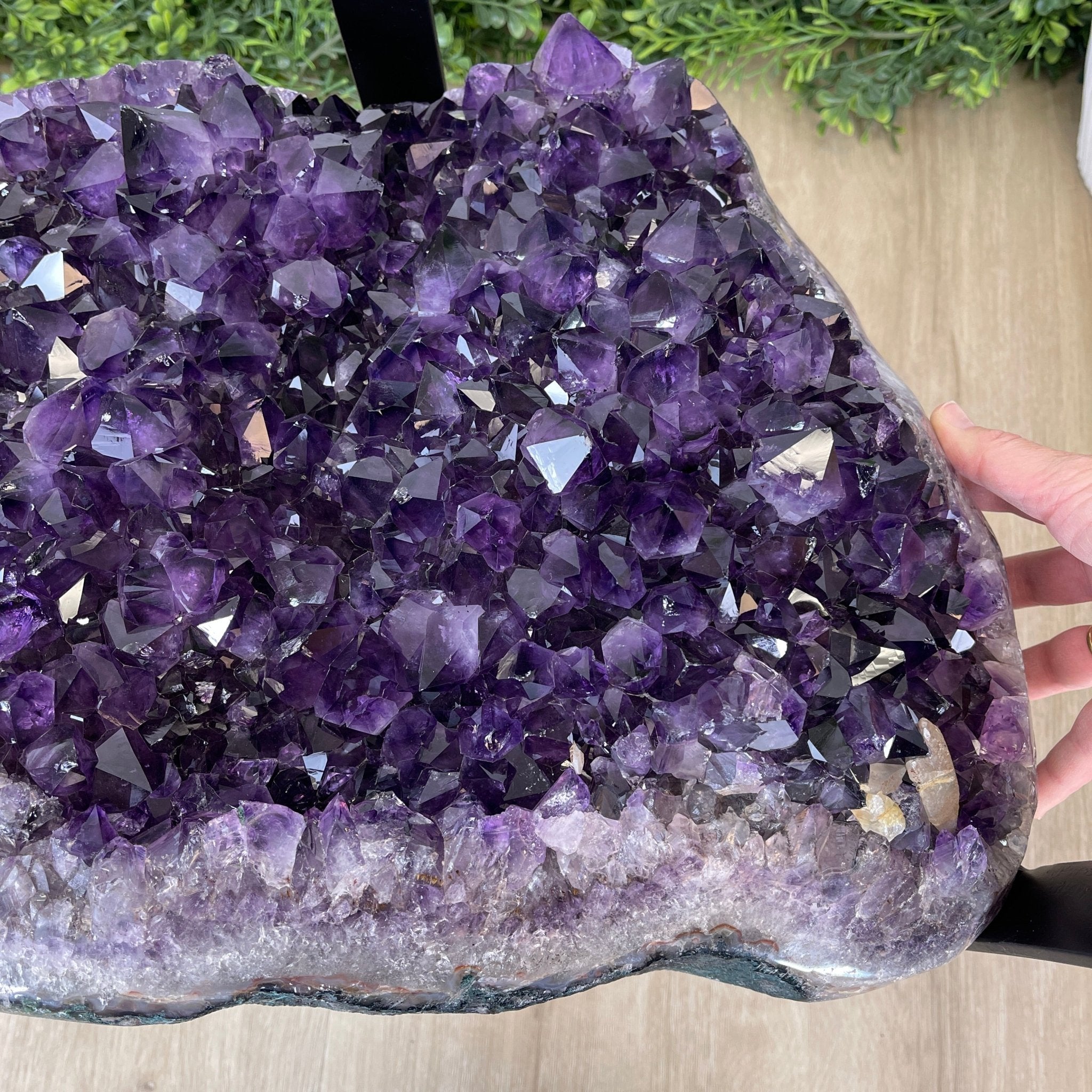 Extra Plus Quality Brazilian Amethyst Coffee Table, 144.6 lbs & 17.75" tall #1385-0035 by Brazil Gems - Brazil GemsBrazil GemsExtra Plus Quality Brazilian Amethyst Coffee Table, 144.6 lbs & 17.75" tall #1385-0035 by Brazil GemsTables: Coffee1385-0035