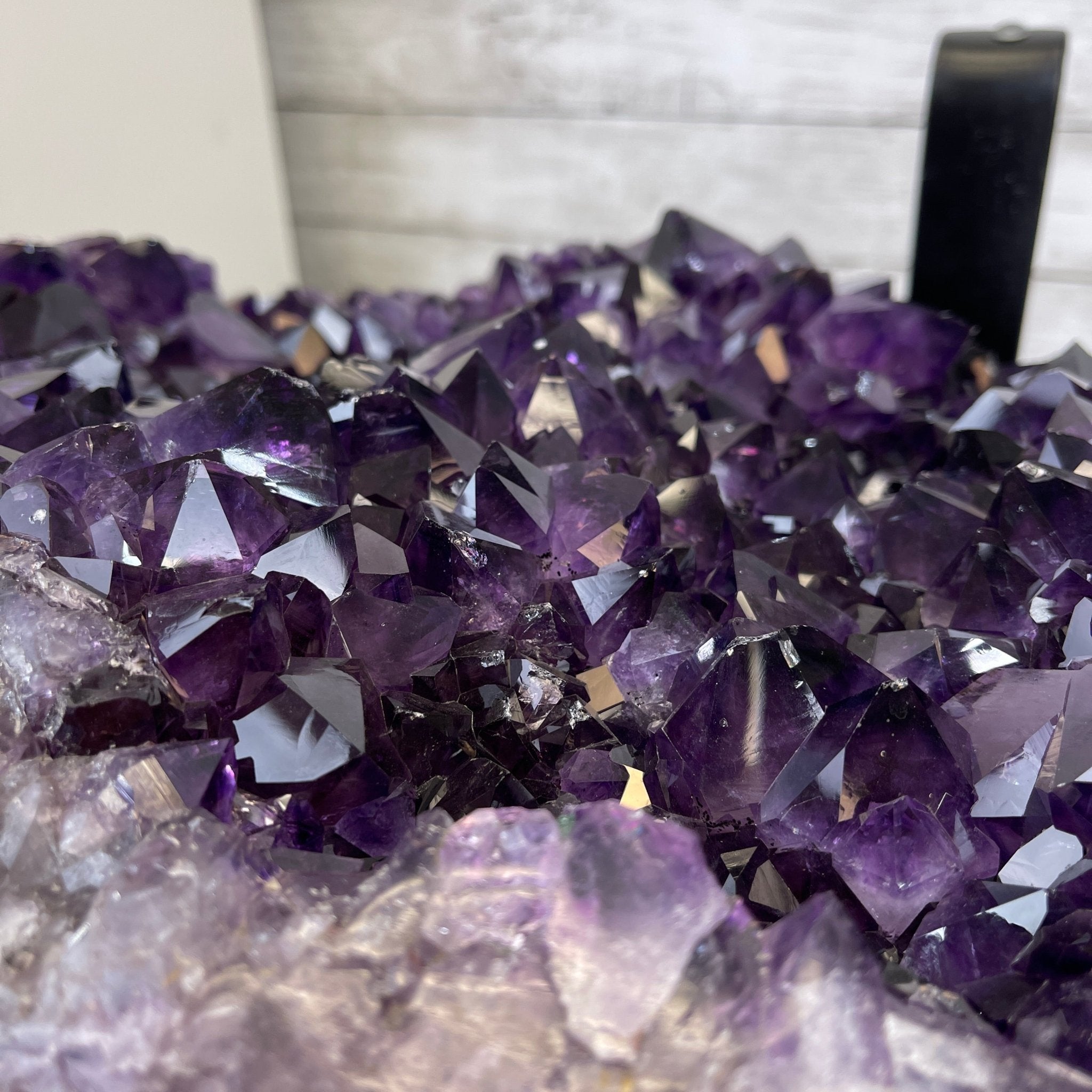 Extra Plus Quality Brazilian Amethyst Coffee Table, 144.6 lbs & 17.75" tall #1385-0035 by Brazil Gems - Brazil GemsBrazil GemsExtra Plus Quality Brazilian Amethyst Coffee Table, 144.6 lbs & 17.75" tall #1385-0035 by Brazil GemsTables: Coffee1385-0035