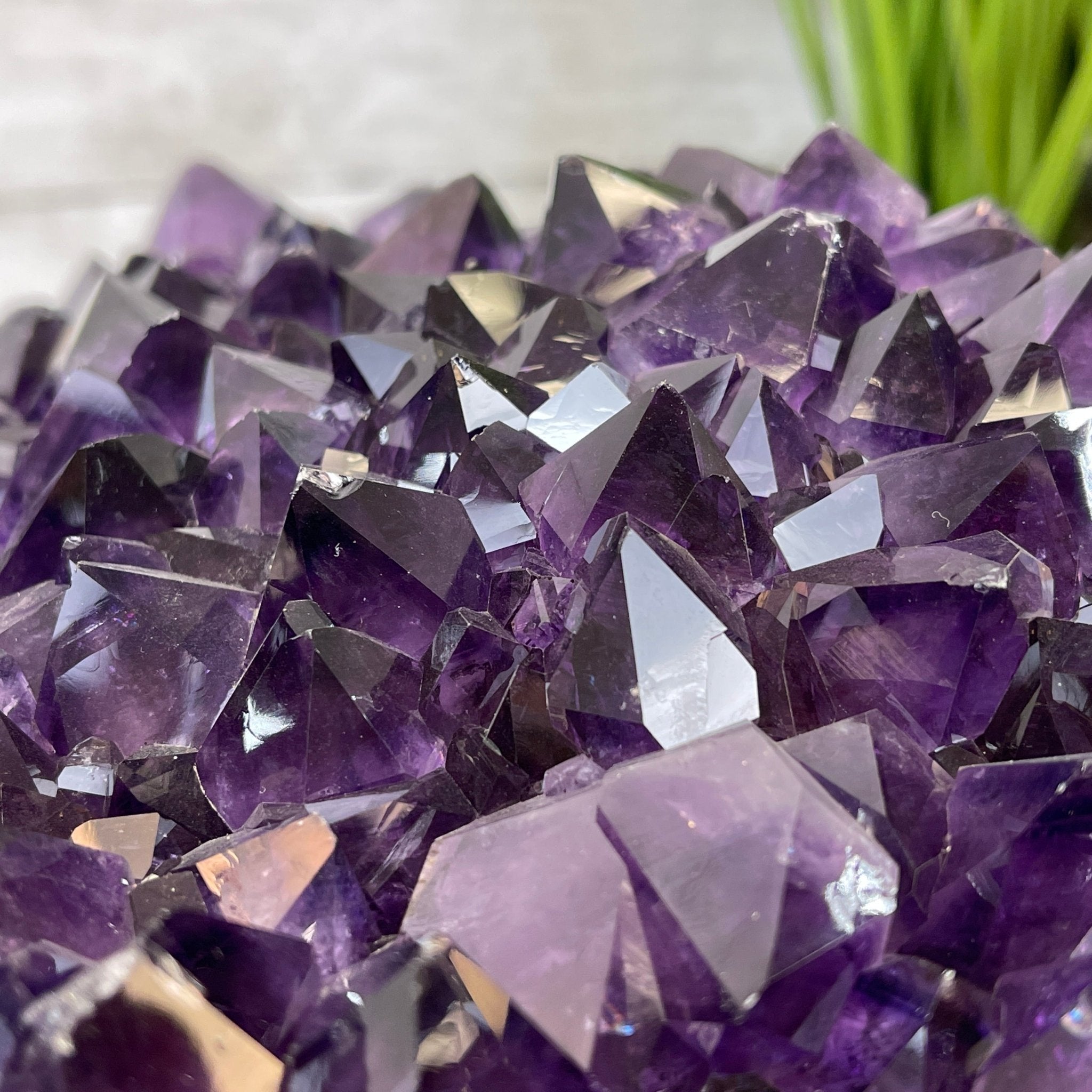 Extra Plus Quality Brazilian Amethyst Coffee Table, 144.6 lbs & 17.75" tall #1385-0035 by Brazil Gems - Brazil GemsBrazil GemsExtra Plus Quality Brazilian Amethyst Coffee Table, 144.6 lbs & 17.75" tall #1385-0035 by Brazil GemsTables: Coffee1385-0035