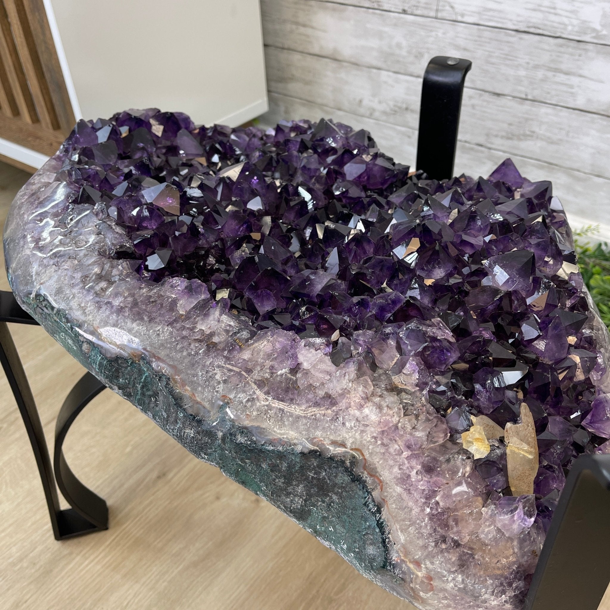 Extra Plus Quality Brazilian Amethyst Coffee Table, 144.6 lbs & 17.75" tall #1385-0035 by Brazil Gems - Brazil GemsBrazil GemsExtra Plus Quality Brazilian Amethyst Coffee Table, 144.6 lbs & 17.75" tall #1385-0035 by Brazil GemsTables: Coffee1385-0035