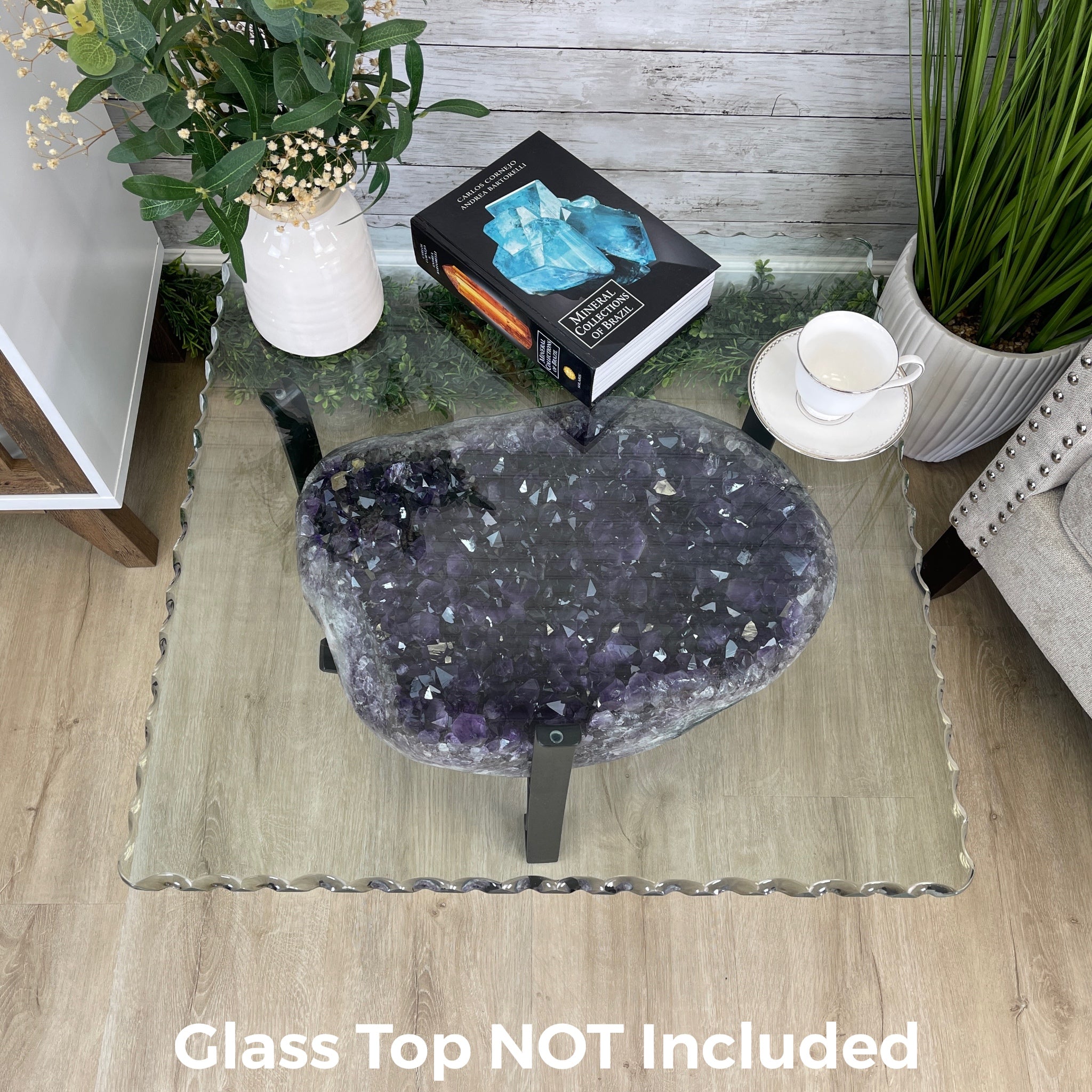 Extra Plus Quality Brazilian Amethyst Coffee Table, 144.6 lbs & 17.75" tall #1385-0035 by Brazil Gems - Brazil GemsBrazil GemsExtra Plus Quality Brazilian Amethyst Coffee Table, 144.6 lbs & 17.75" tall #1385-0035 by Brazil GemsTables: Coffee1385-0035