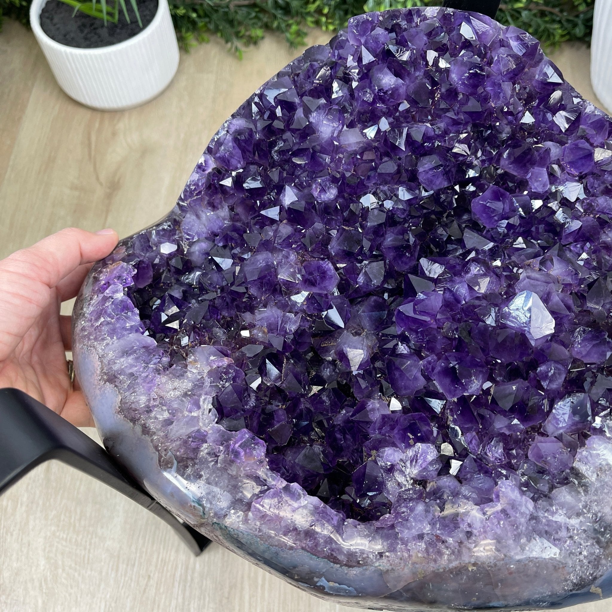 Extra Plus Quality Brazilian Amethyst Coffee Table, 68.6 lbs & 16.25" tall #1385-0083 by Brazil Gems - Brazil GemsBrazil GemsExtra Plus Quality Brazilian Amethyst Coffee Table, 68.6 lbs & 16.25" tall #1385-0083 by Brazil GemsTables: Coffee1385-0083