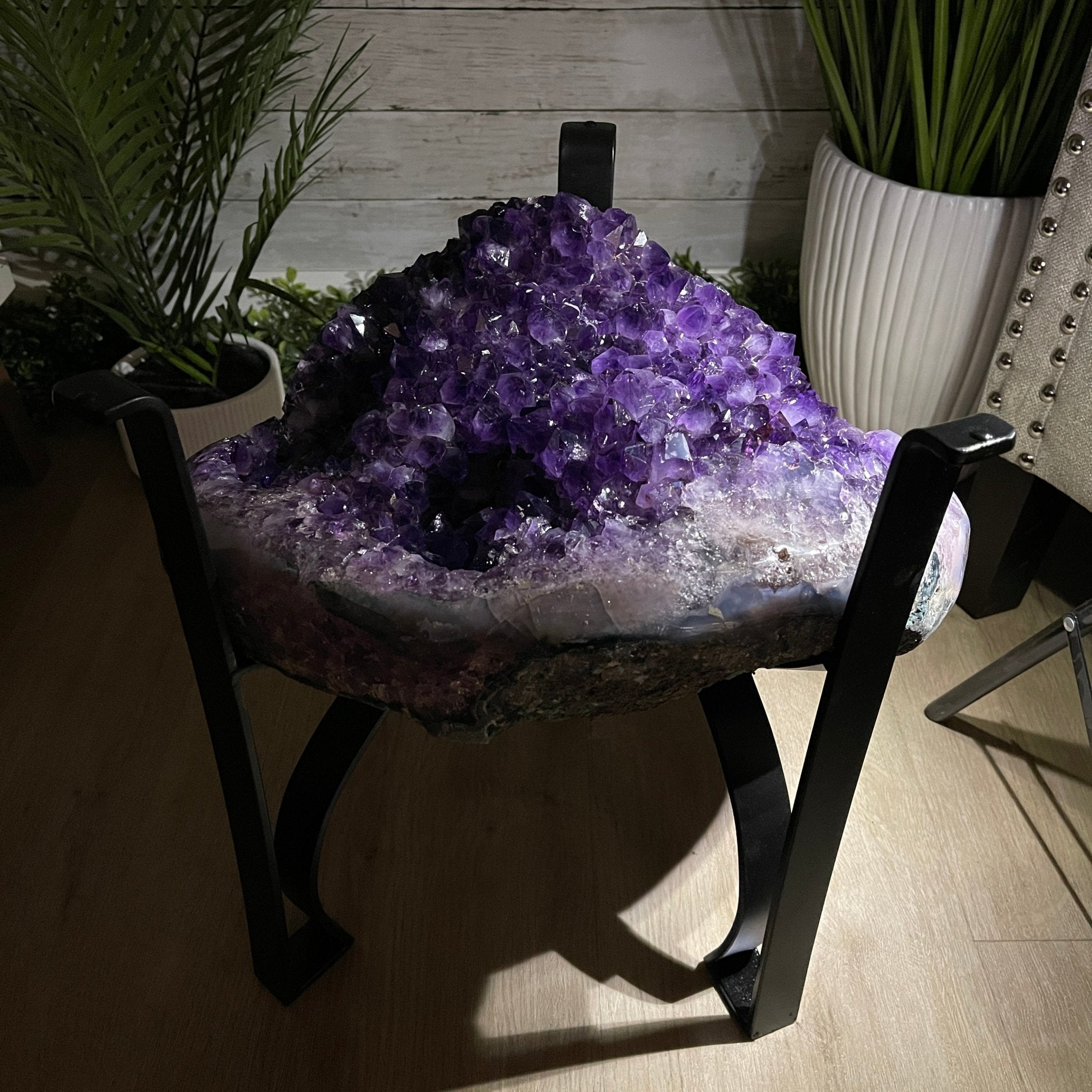 Extra Plus Quality Brazilian Amethyst Coffee Table, 68.6 lbs & 16.25" tall #1385-0083 by Brazil Gems - Brazil GemsBrazil GemsExtra Plus Quality Brazilian Amethyst Coffee Table, 68.6 lbs & 16.25" tall #1385-0083 by Brazil GemsTables: Coffee1385-0083