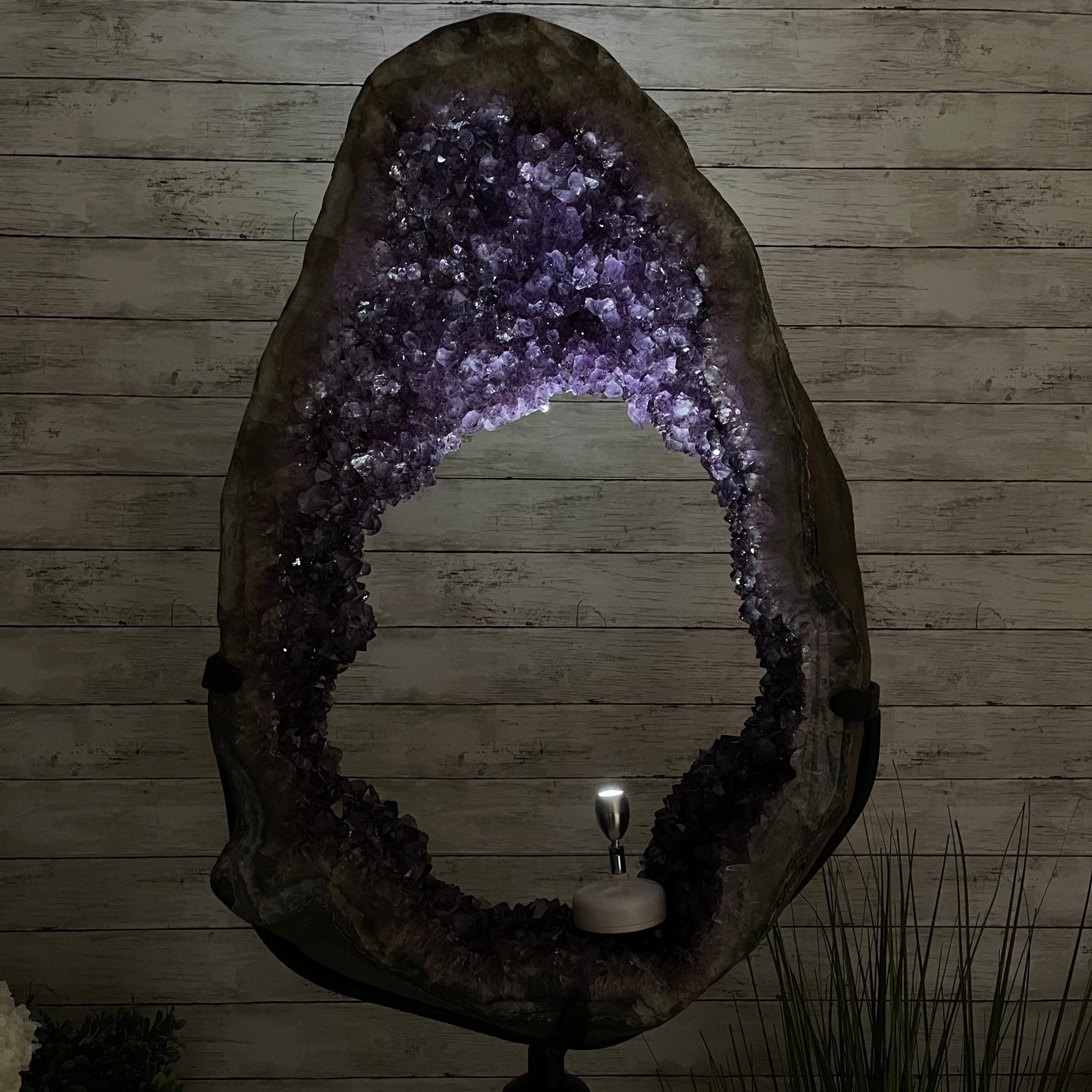 Extra Plus Quality Brazilian Amethyst Crystal Portal on a Tall Rotating Stand, 130.1 lbs & 70" tall Model #5604-0098 by Brazil Gems - Brazil GemsBrazil GemsExtra Plus Quality Brazilian Amethyst Crystal Portal on a Tall Rotating Stand, 130.1 lbs & 70" tall Model #5604-0098 by Brazil GemsPortals on Rotating Bases5604-0098