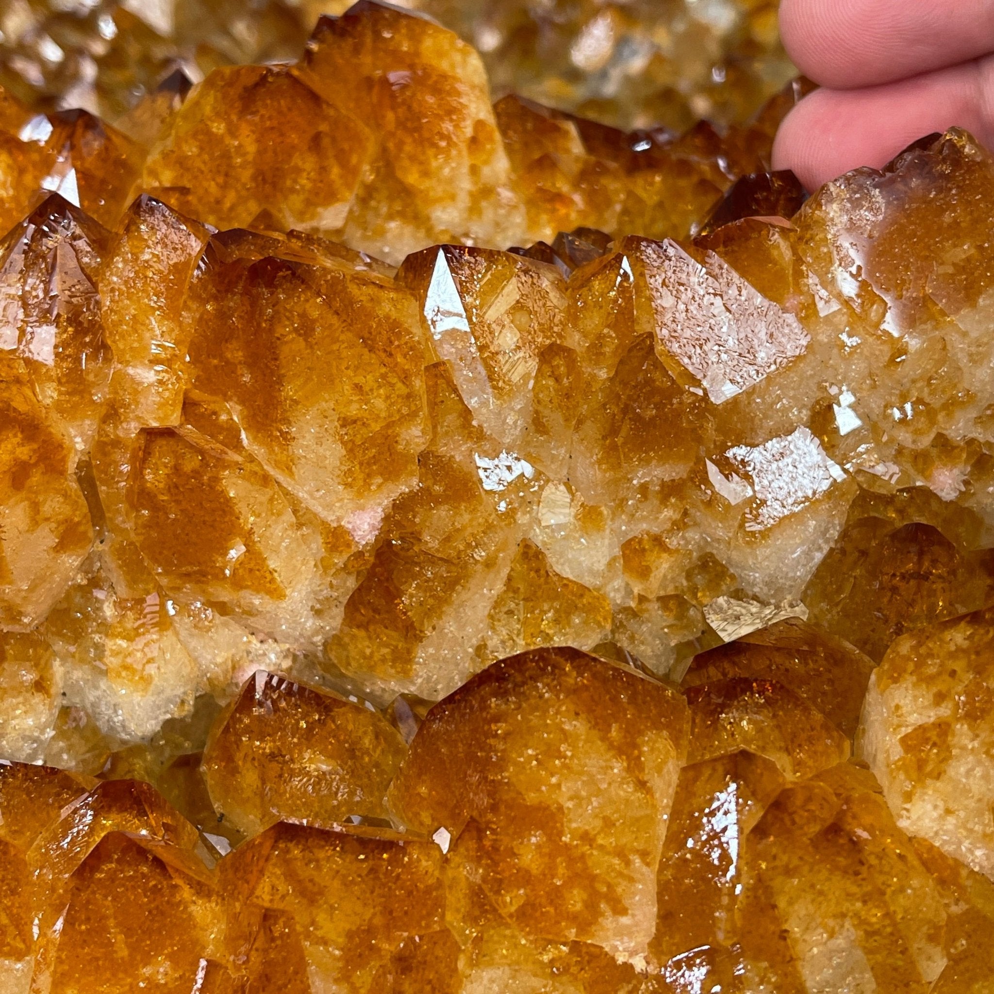 Extra Plus Quality Brazilian Citrine Geode Coffee Table, 53.3 lbs, 17.8" tall on metal base #1386-0017 by Brazil Gems - Brazil GemsBrazil GemsExtra Plus Quality Brazilian Citrine Geode Coffee Table, 53.3 lbs, 17.8" tall on metal base #1386-0017 by Brazil GemsTables: Coffee1386-0017