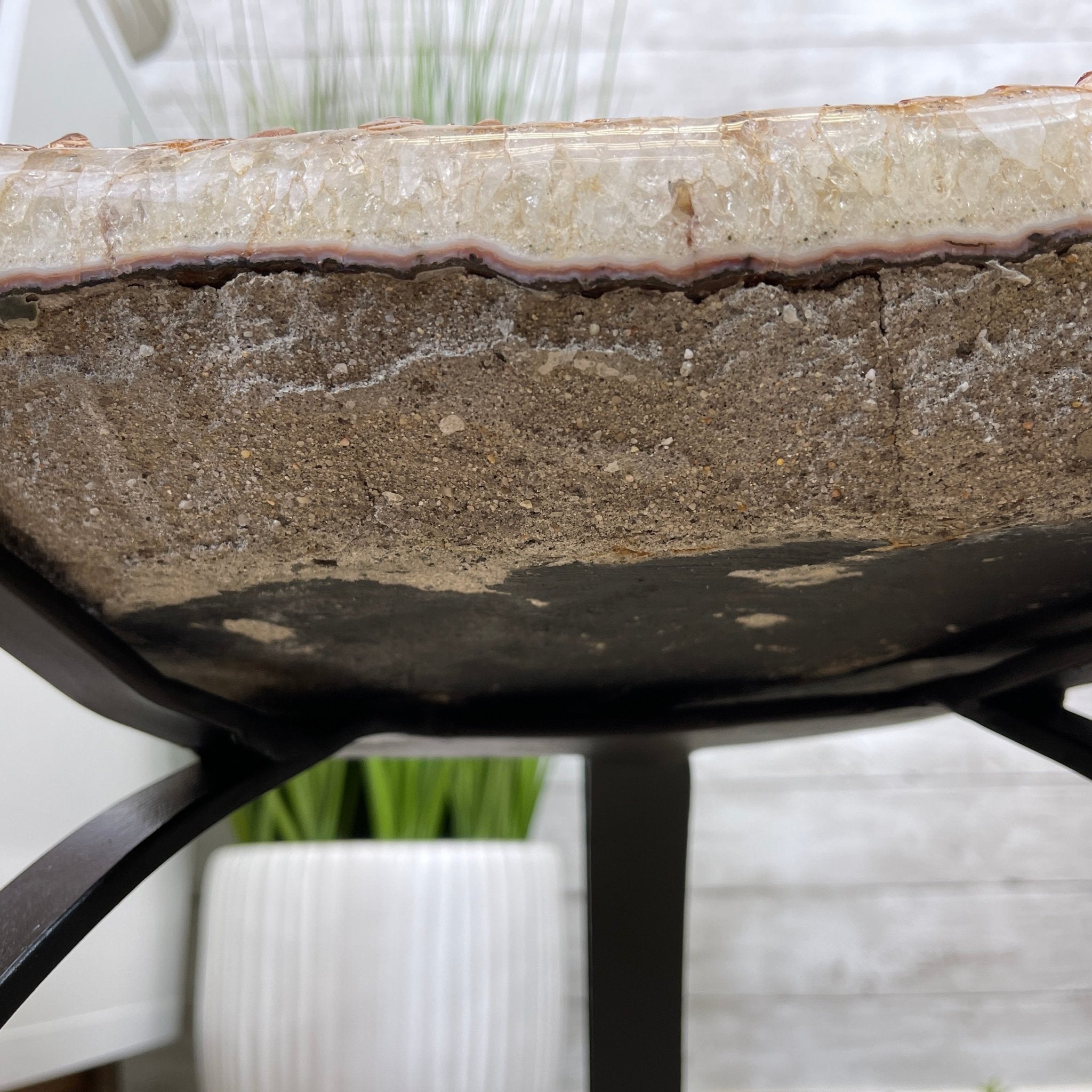 Extra Plus Quality Brazilian Citrine Geode Coffee Table, 53.3 lbs, 17.8" tall on metal base #1386-0017 by Brazil Gems - Brazil GemsBrazil GemsExtra Plus Quality Brazilian Citrine Geode Coffee Table, 53.3 lbs, 17.8" tall on metal base #1386-0017 by Brazil GemsTables: Coffee1386-0017