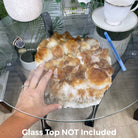 Extra Plus Quality Brazilian Citrine Geode Side Table, 46.1 lbs, 24" tall on a metal base #1392-0008 by Brazil Gems - Brazil GemsBrazil GemsExtra Plus Quality Brazilian Citrine Geode Side Table, 46.1 lbs, 24" tall on a metal base #1392-0008 by Brazil GemsTables: Side1392-0008