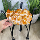 Extra Plus Quality Brazilian Citrine Geode Side Table, 46.1 lbs, 24" tall on a metal base #1392-0008 by Brazil Gems - Brazil GemsBrazil GemsExtra Plus Quality Brazilian Citrine Geode Side Table, 46.1 lbs, 24" tall on a metal base #1392-0008 by Brazil GemsTables: Side1392-0008