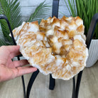 Extra Plus Quality Brazilian Citrine Geode Side Table, 48.5 lbs, 24" tall on a metal base #1392-0010 by Brazil Gems - Brazil GemsBrazil GemsExtra Plus Quality Brazilian Citrine Geode Side Table, 48.5 lbs, 24" tall on a metal base #1392-0010 by Brazil GemsTables: Side1392-0010