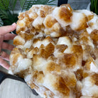 Extra Plus Quality Brazilian Citrine Geode Side Table, 48.5 lbs, 24" tall on a metal base #1392-0010 by Brazil Gems - Brazil GemsBrazil GemsExtra Plus Quality Brazilian Citrine Geode Side Table, 48.5 lbs, 24" tall on a metal base #1392-0010 by Brazil GemsTables: Side1392-0010