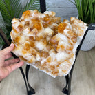 Extra Plus Quality Brazilian Citrine Geode Side Table, 48.5 lbs, 24" tall on a metal base #1392-0010 by Brazil Gems - Brazil GemsBrazil GemsExtra Plus Quality Brazilian Citrine Geode Side Table, 48.5 lbs, 24" tall on a metal base #1392-0010 by Brazil GemsTables: Side1392-0010