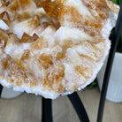 Extra Plus Quality Brazilian Citrine Geode Side Table, 48.5 lbs, 24" tall on a metal base #1392-0010 by Brazil Gems - Brazil GemsBrazil GemsExtra Plus Quality Brazilian Citrine Geode Side Table, 48.5 lbs, 24" tall on a metal base #1392-0010 by Brazil GemsTables: Side1392-0010
