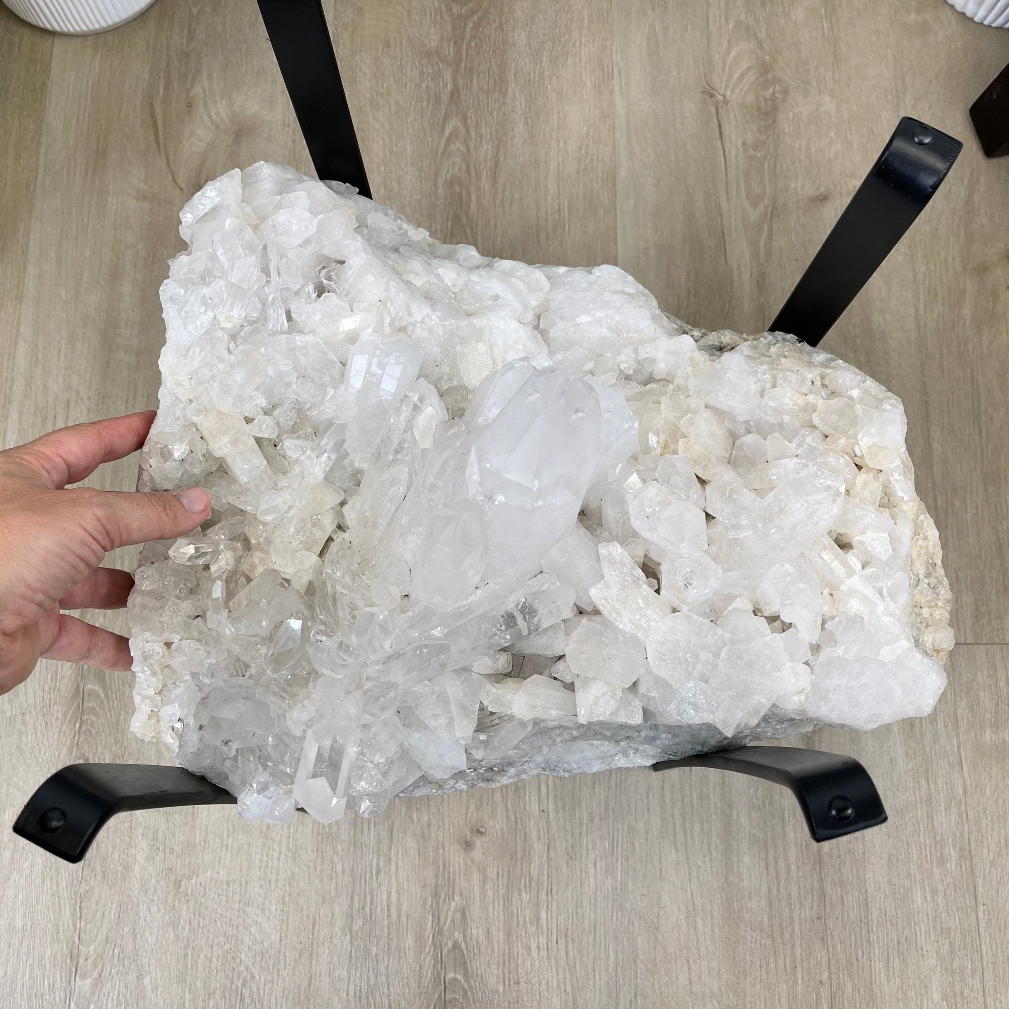 Extra Plus Quality Brazilian Clear Quartz Coffee Table, 64.4 lbs & 16" tall #1389-0006 by Brazil Gems - Brazil GemsBrazil GemsExtra Plus Quality Brazilian Clear Quartz Coffee Table, 64.4 lbs & 16" tall #1389-0006 by Brazil GemsTables: Coffee1389-0006