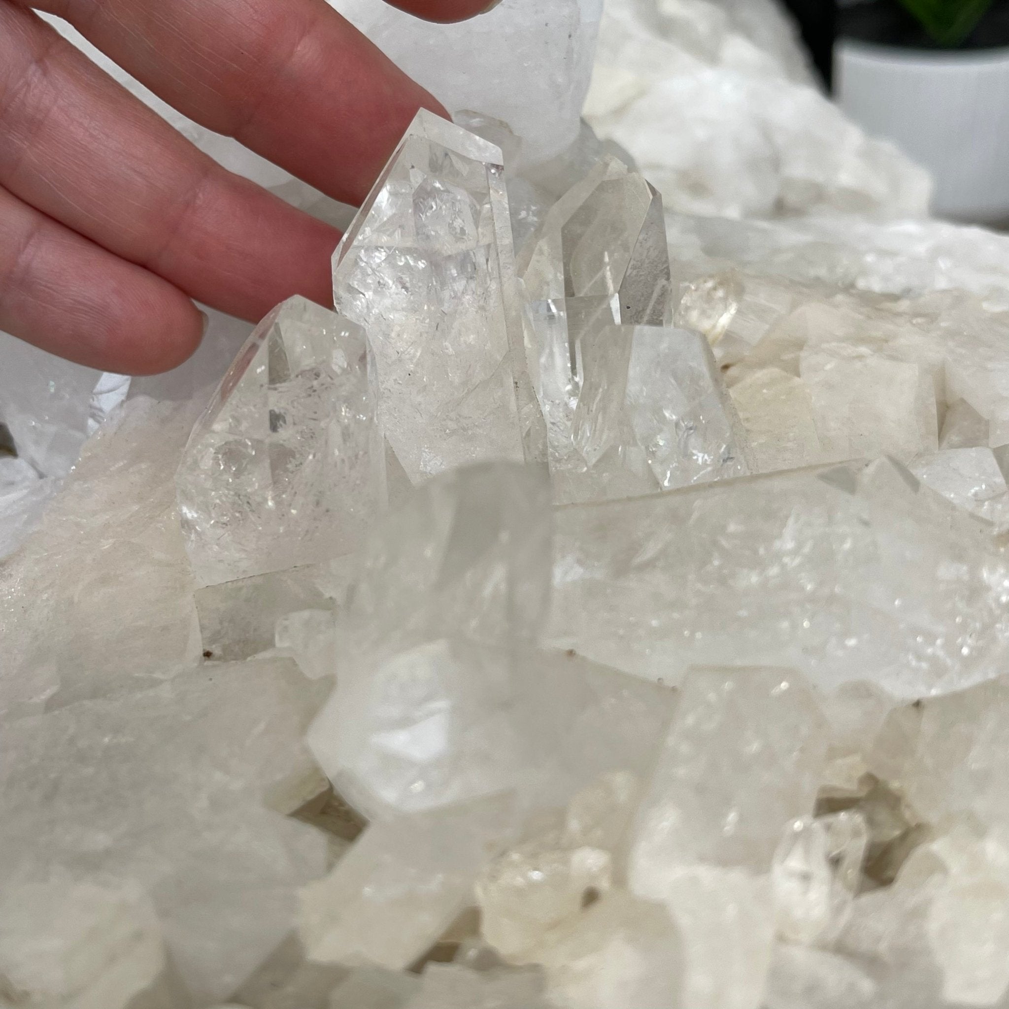 Extra Plus Quality Brazilian Clear Quartz Coffee Table, 64.4 lbs & 16" tall #1389-0006 by Brazil Gems - Brazil GemsBrazil GemsExtra Plus Quality Brazilian Clear Quartz Coffee Table, 64.4 lbs & 16" tall #1389-0006 by Brazil GemsTables: Coffee1389-0006