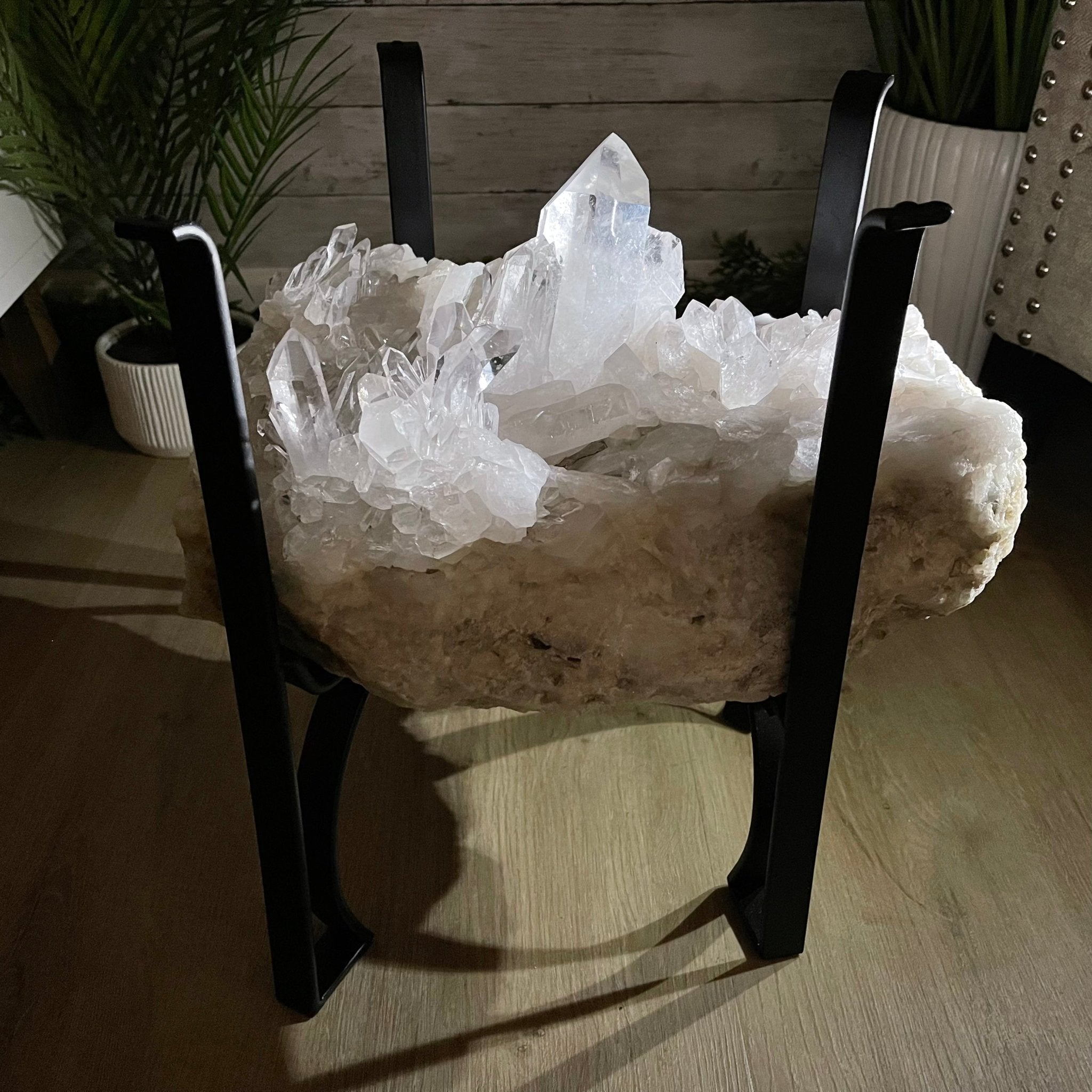 Extra Plus Quality Brazilian Clear Quartz Coffee Table, 64.4 lbs & 16" tall #1389-0006 by Brazil Gems - Brazil GemsBrazil GemsExtra Plus Quality Brazilian Clear Quartz Coffee Table, 64.4 lbs & 16" tall #1389-0006 by Brazil GemsTables: Coffee1389-0006