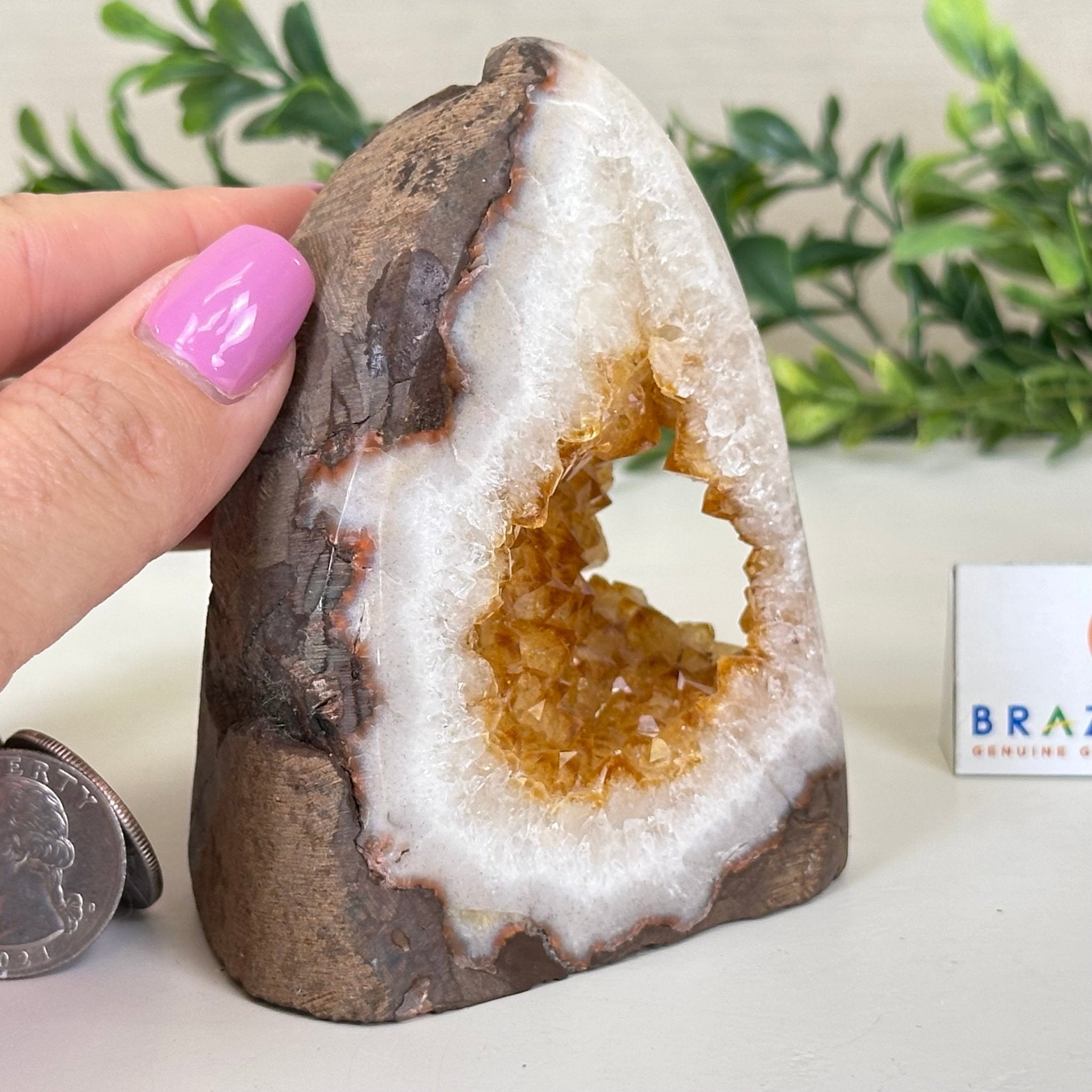 Extra Plus Quality Citrine Cluster w/ flat base, 3.8" Tall 5612 - 0198 - Brazil GemsBrazil GemsExtra Plus Quality Citrine Cluster w/ flat base, 3.8" Tall 5612 - 0198Small Clusters with Flat Bases5612 - 0198