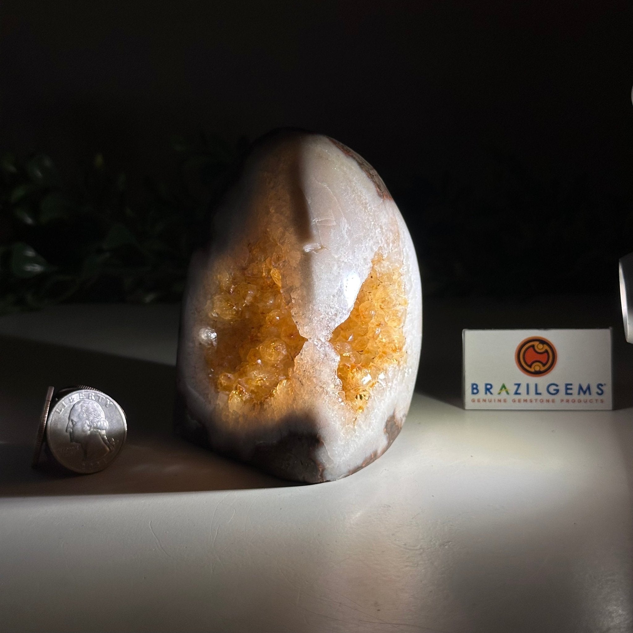 Extra Plus Quality Citrine Cluster w/ flat base, 3.8" Tall 5612 - 0198 - Brazil GemsBrazil GemsExtra Plus Quality Citrine Cluster w/ flat base, 3.8" Tall 5612 - 0198Small Clusters with Flat Bases5612 - 0198