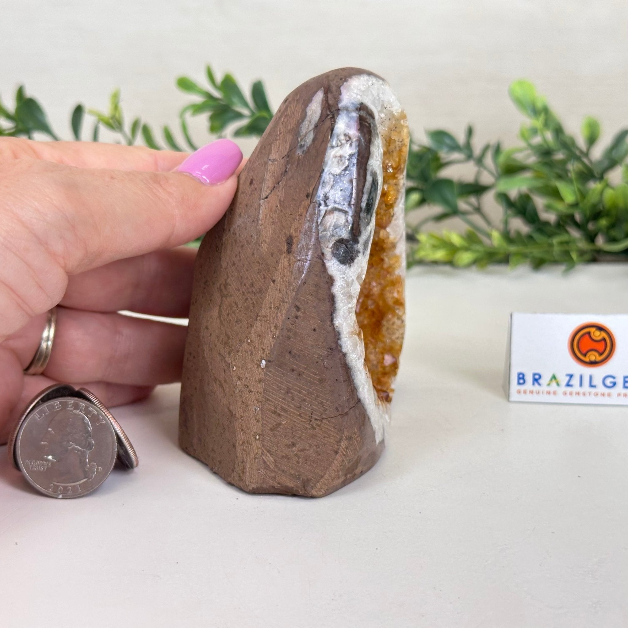 Extra Plus Quality Citrine Cluster w/ flat base, 3.9" Tall 5612 - 0206 - Brazil GemsBrazil GemsExtra Plus Quality Citrine Cluster w/ flat base, 3.9" Tall 5612 - 0206Small Clusters with Flat Bases5612 - 0206